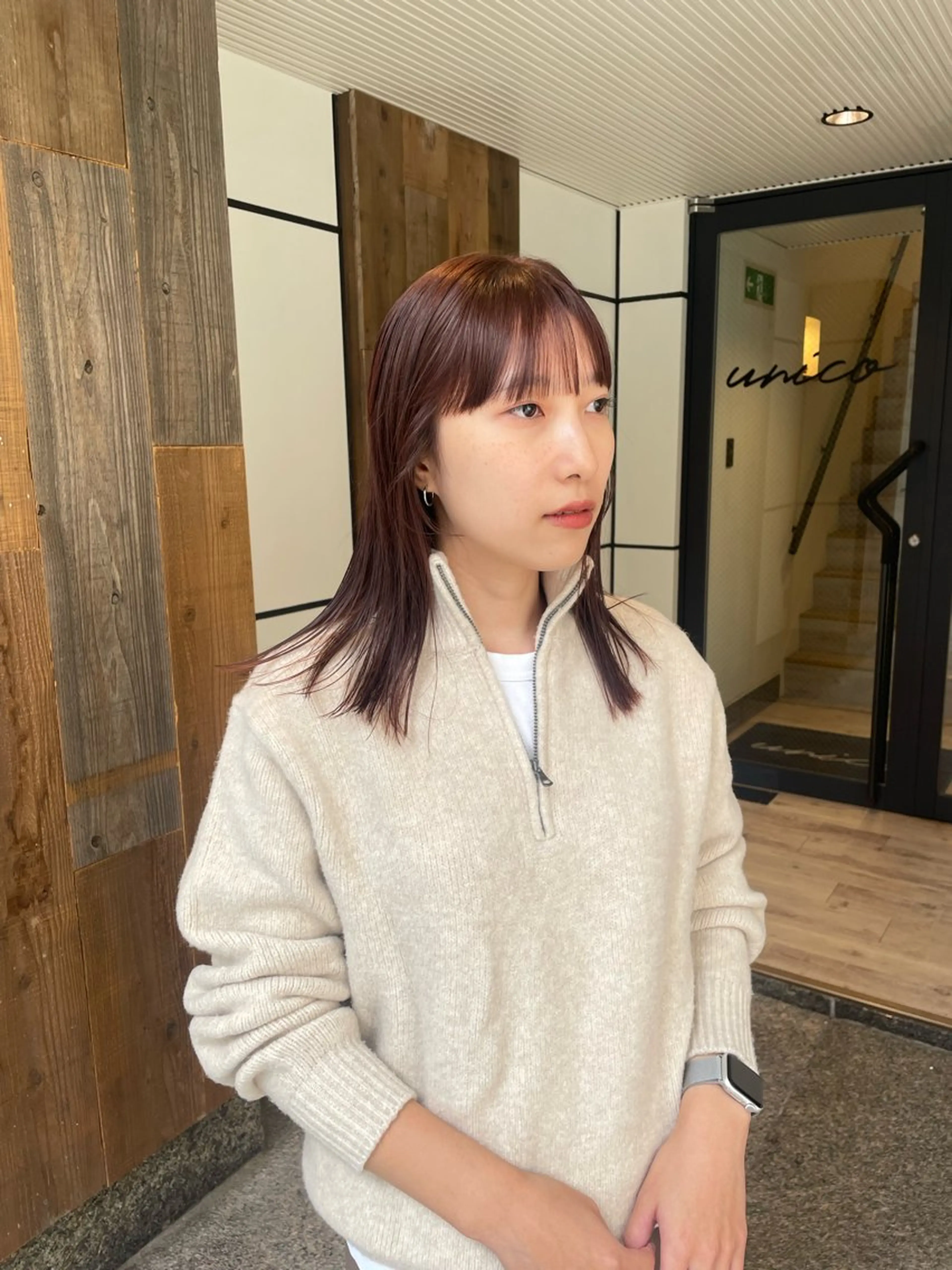 セミロング カラー ヘアカラー 渋谷 留菜のヘアスタイル