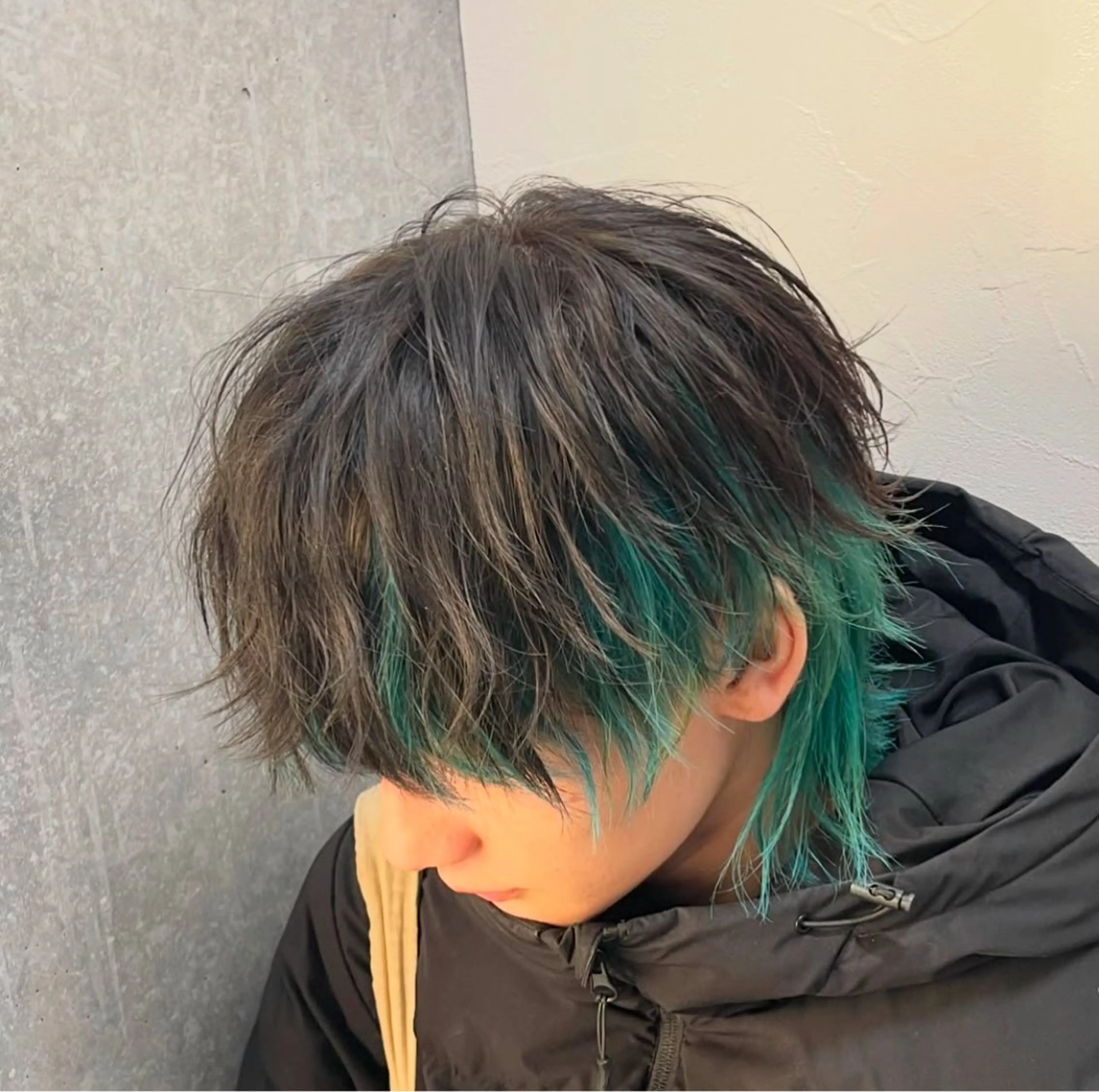 ミディアム カラー パーマ メンズ カット ヘアカラー ニュアンス/フェザー /ウルフ/伶馬のヘアスタイル