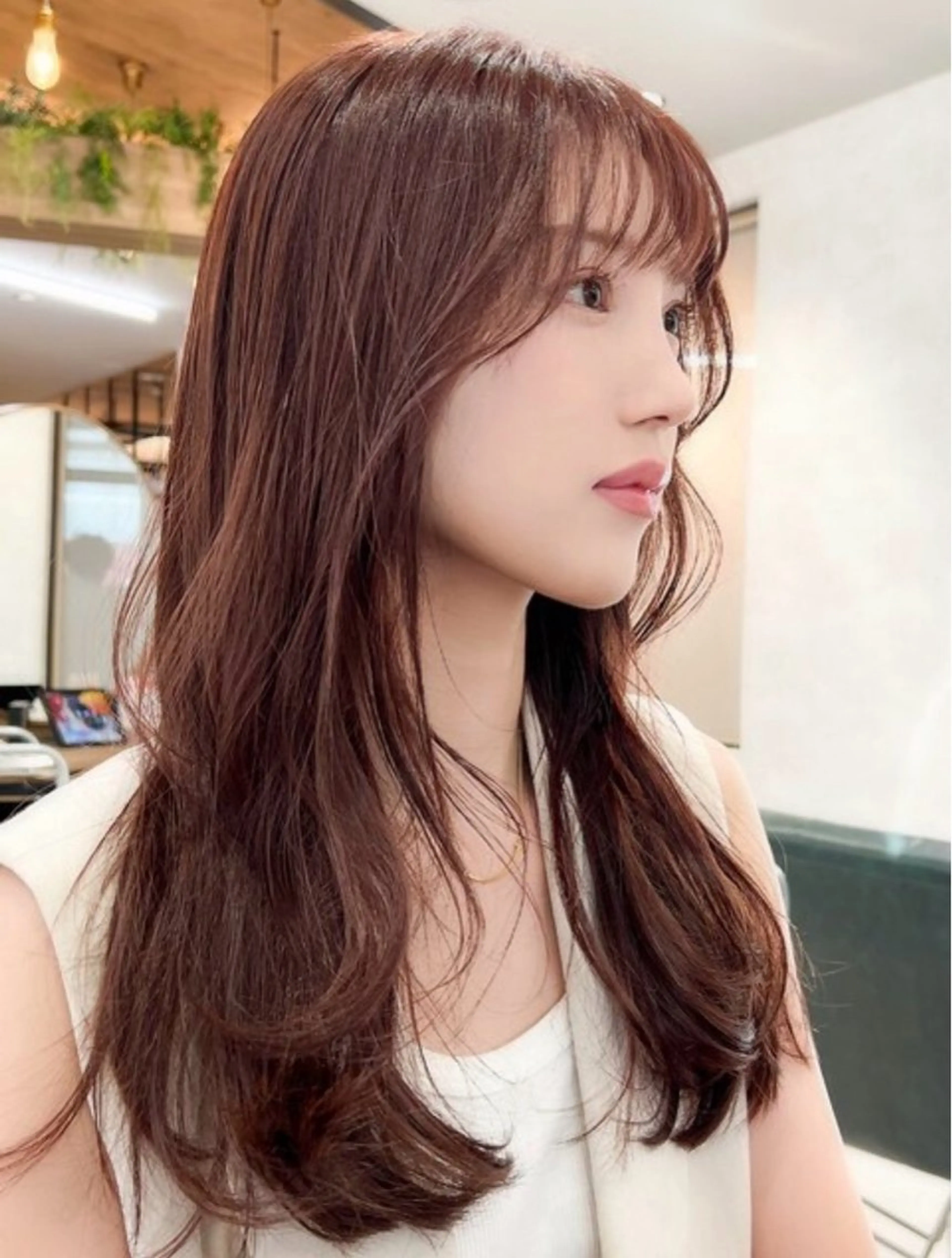 カラー 海外風レイヤー♡ 艶カラーNanakoのヘアスタイル