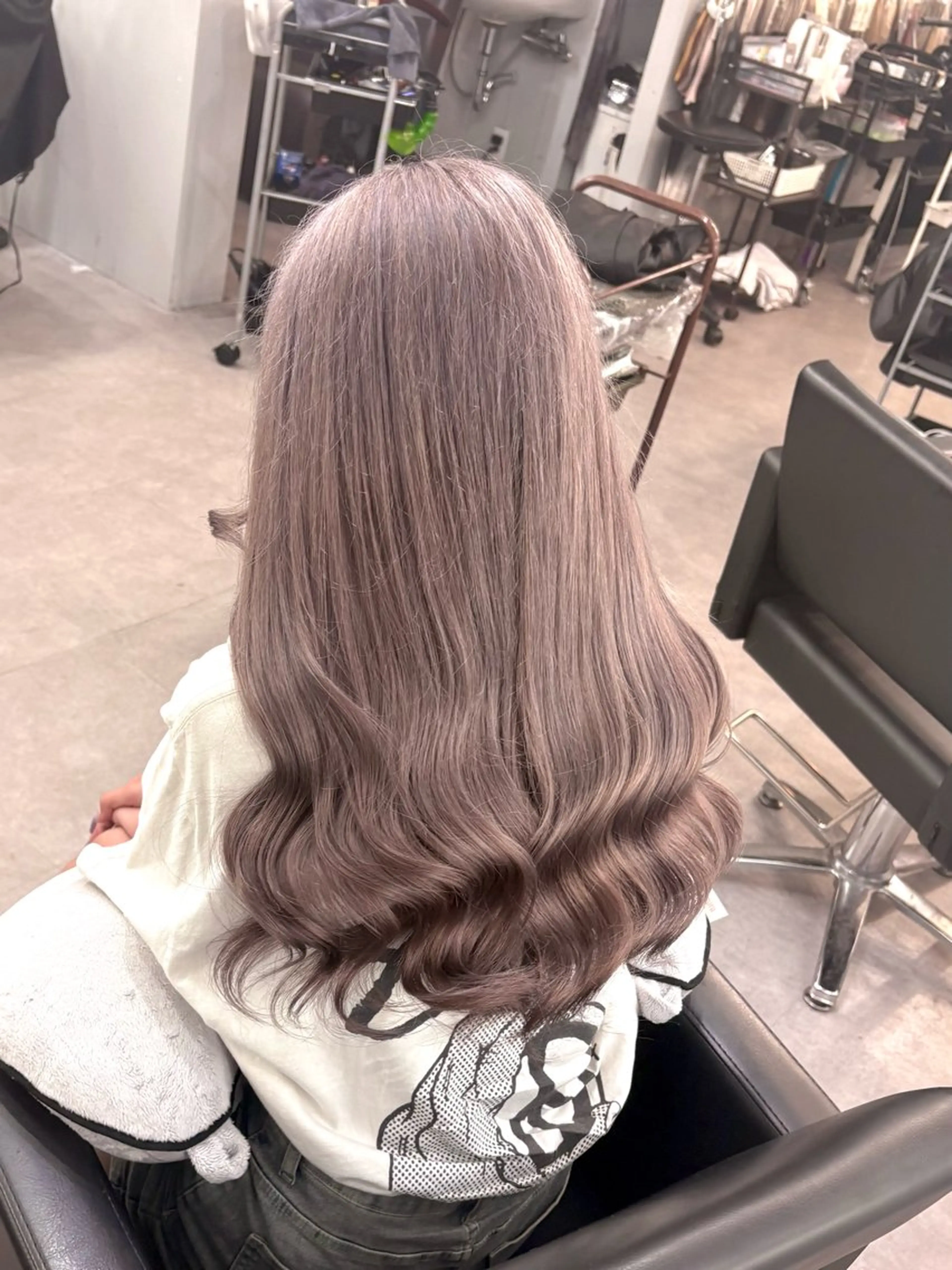 セミロング カラー ヘアカラー 大阪ケアブリーチ/ ミルクティーベージュのヘアスタイル