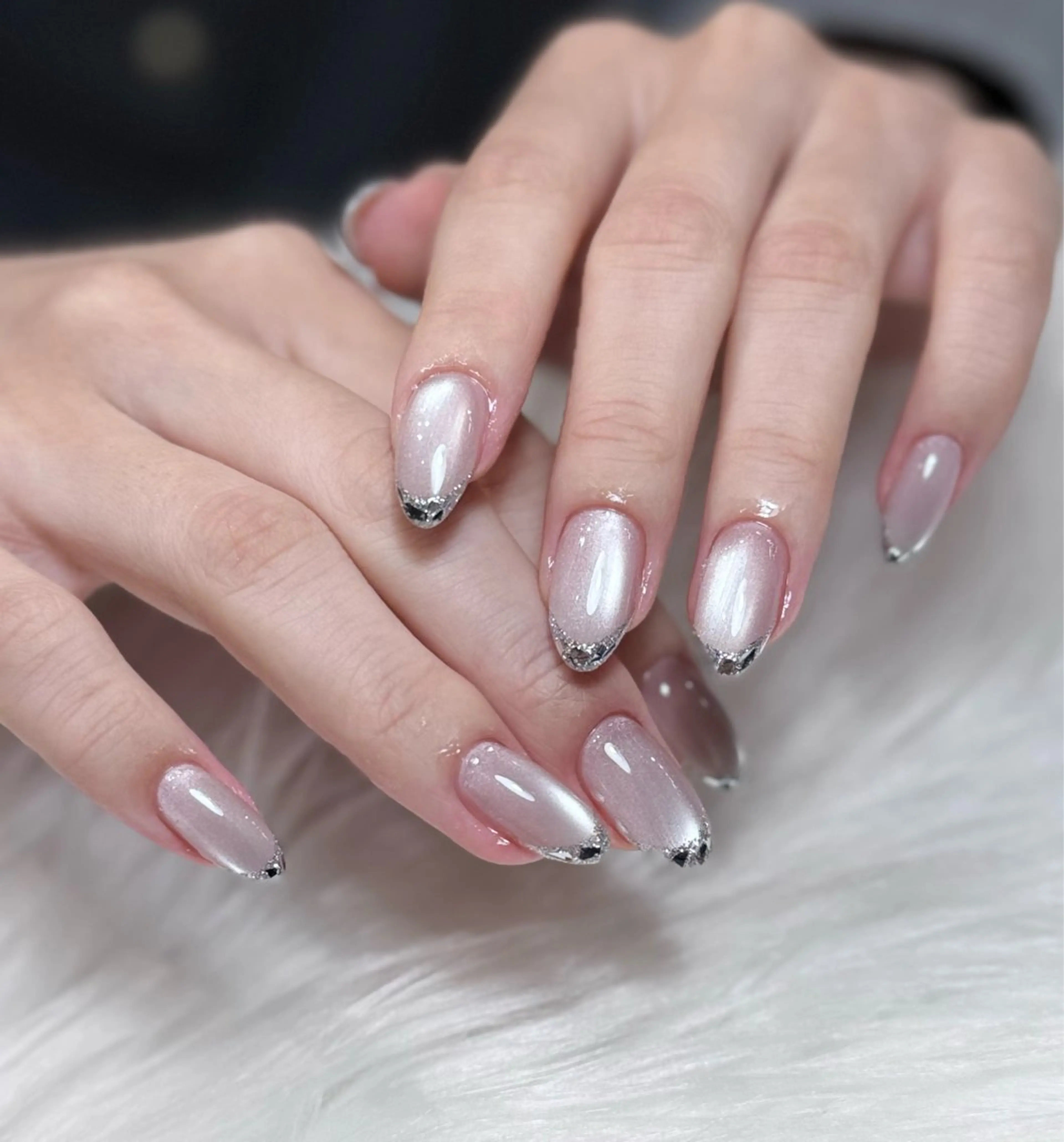 ネイル アートネイル オーロラネイル ジェルネイル 韓国ネイル ロングネイル ハンドネイル Nichi Nailsのネイルデザイン