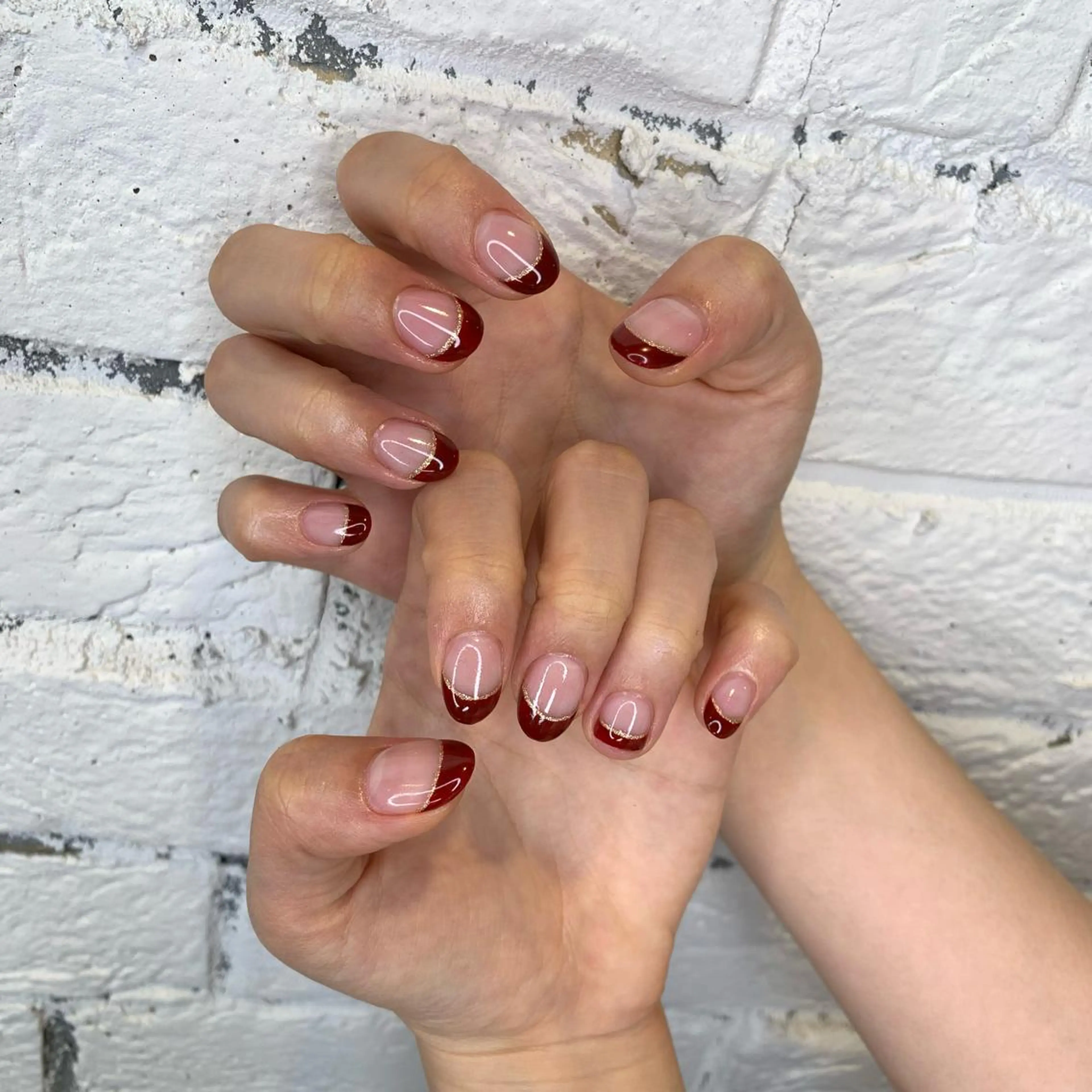 ネイル ボルドー ゴールド Lia所属・eri chan nailのネイルデザイン