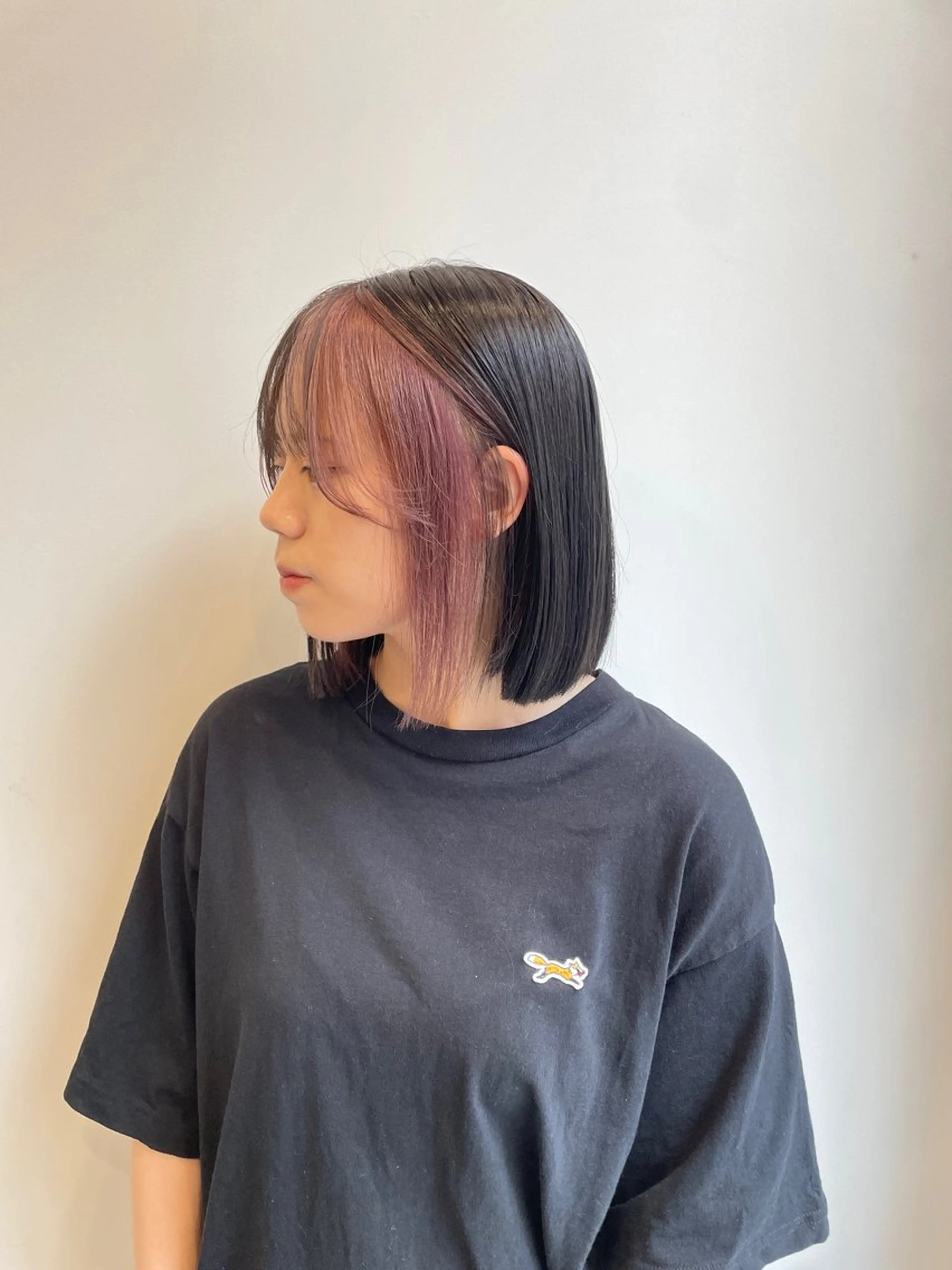 セミロング カラー ピンクカラー ナチュラルカラー 児玉優香のヘアスタイル