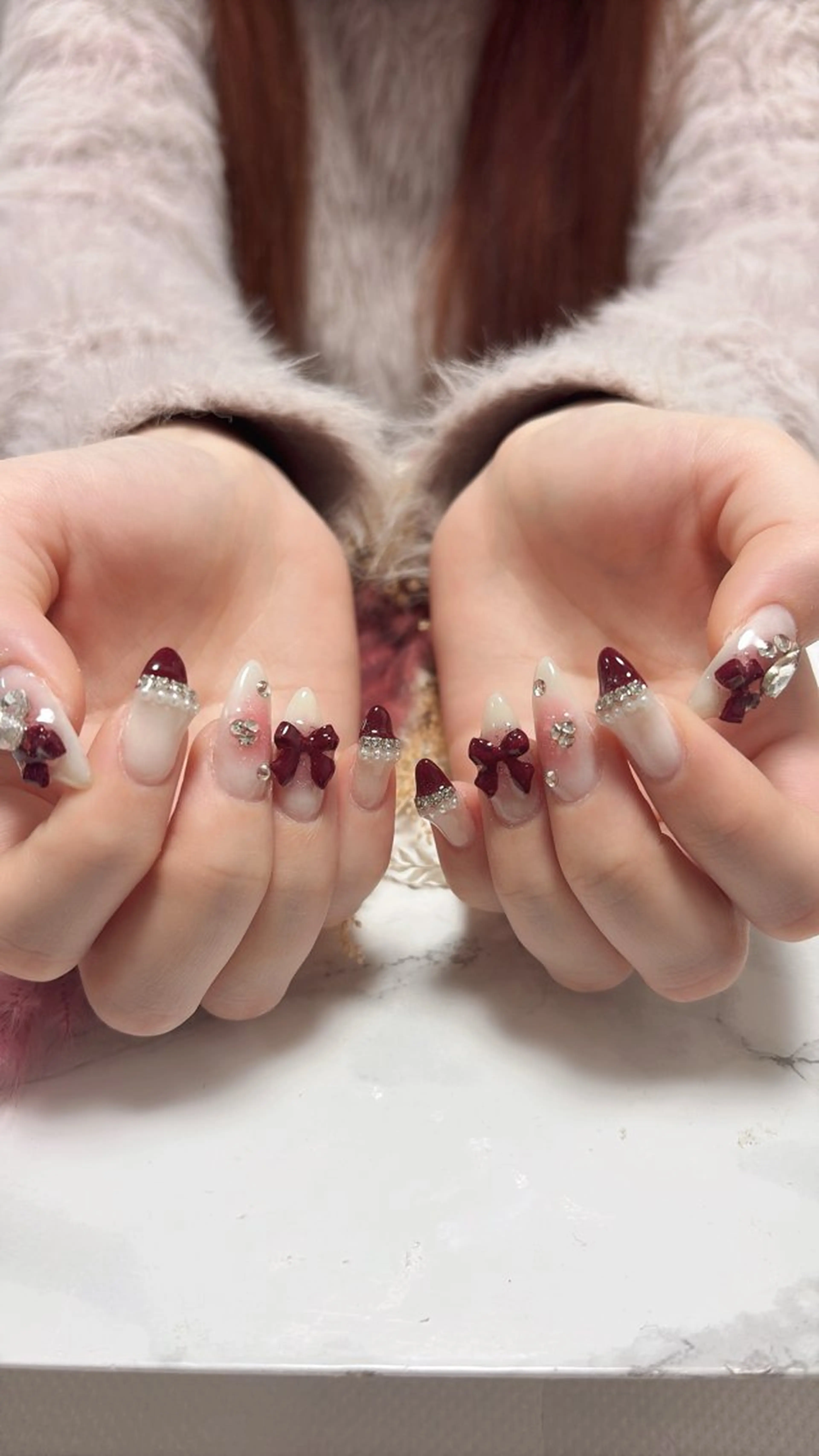 ネイル ハンドネイル はな💎ネイル ワンホン、長さ出しのネイルデザイン