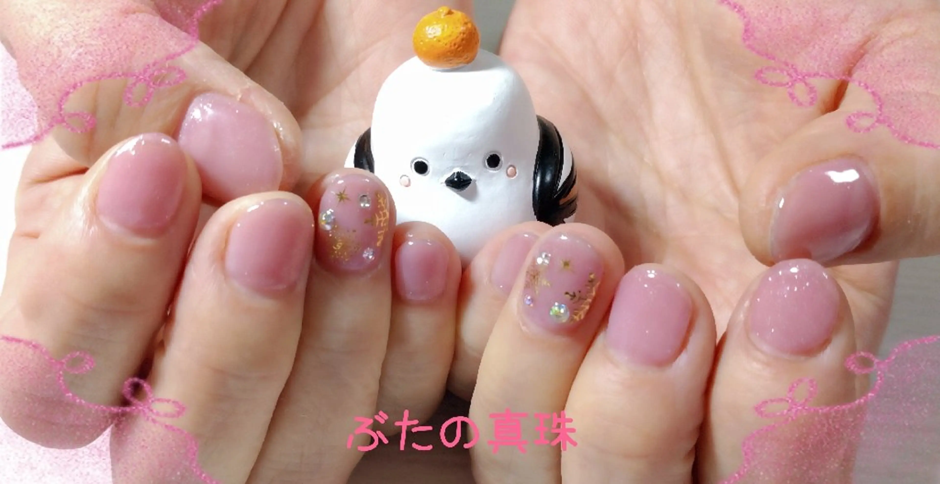 ネイル リボン ハンドネイル 林 珠里のネイルデザイン
