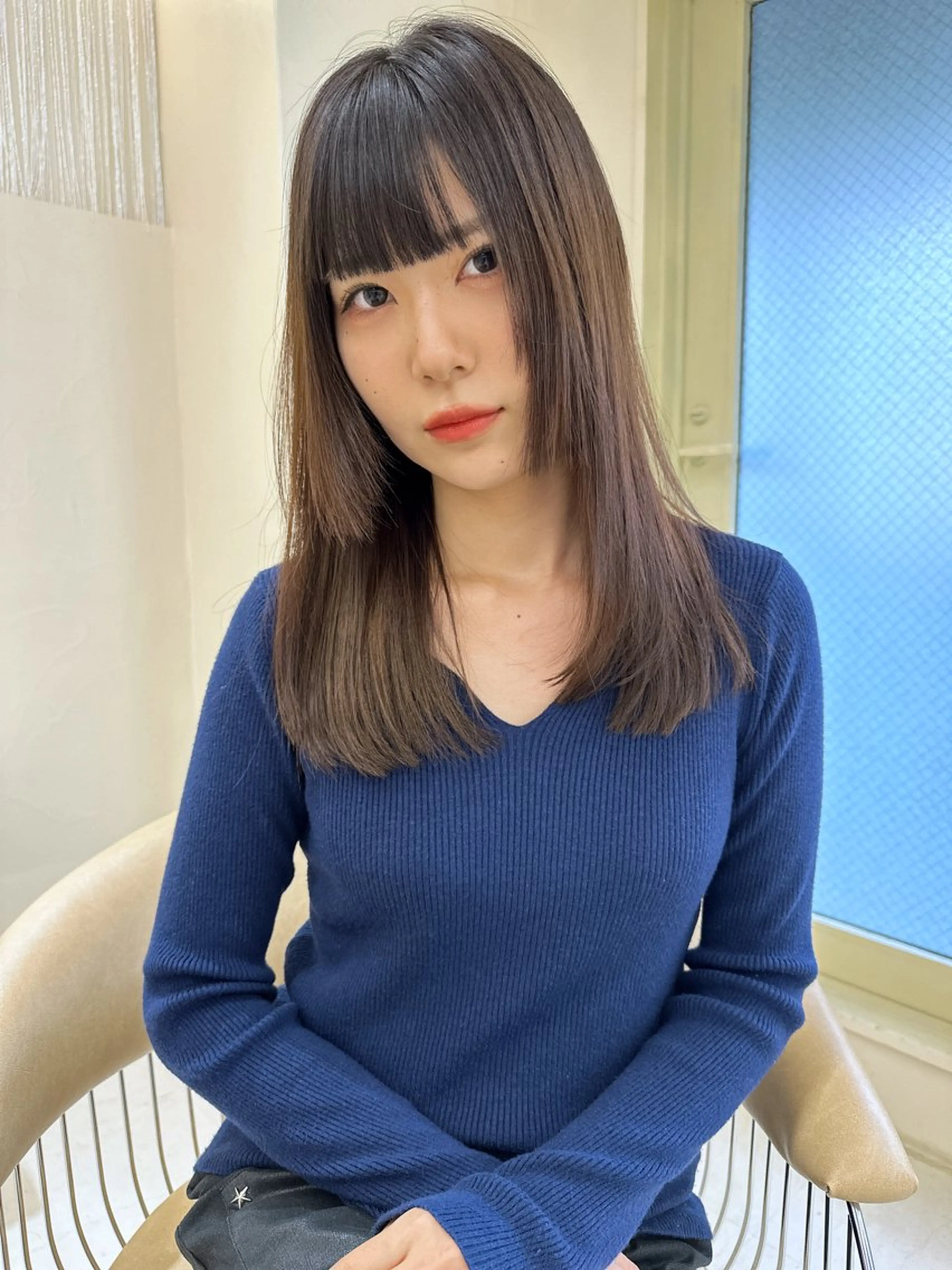 ロング カラー カット センターパート/ 暖色カラーayuのヘアスタイル