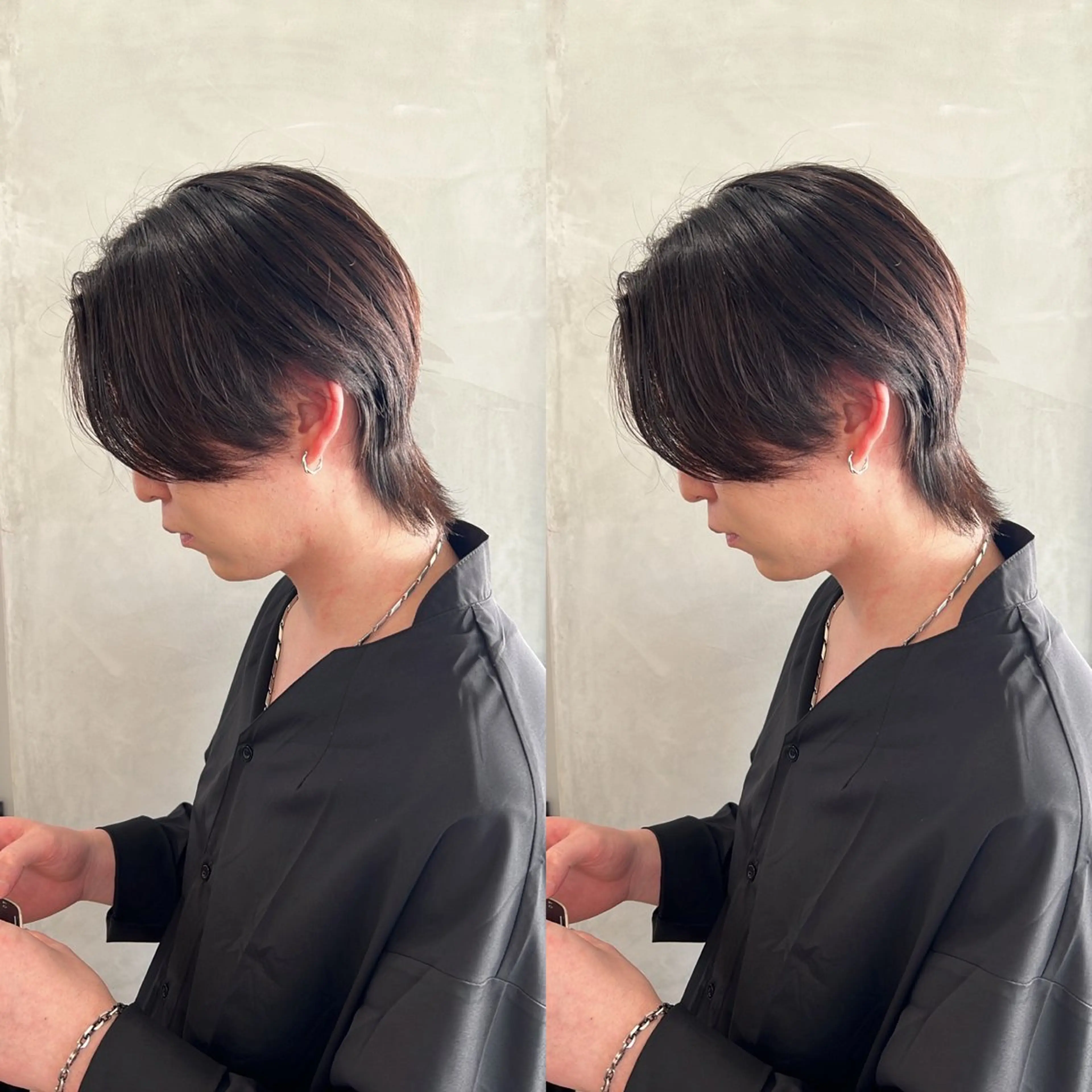 パーマ メンズ カット パーマ センターパート ／植田のヘアスタイル