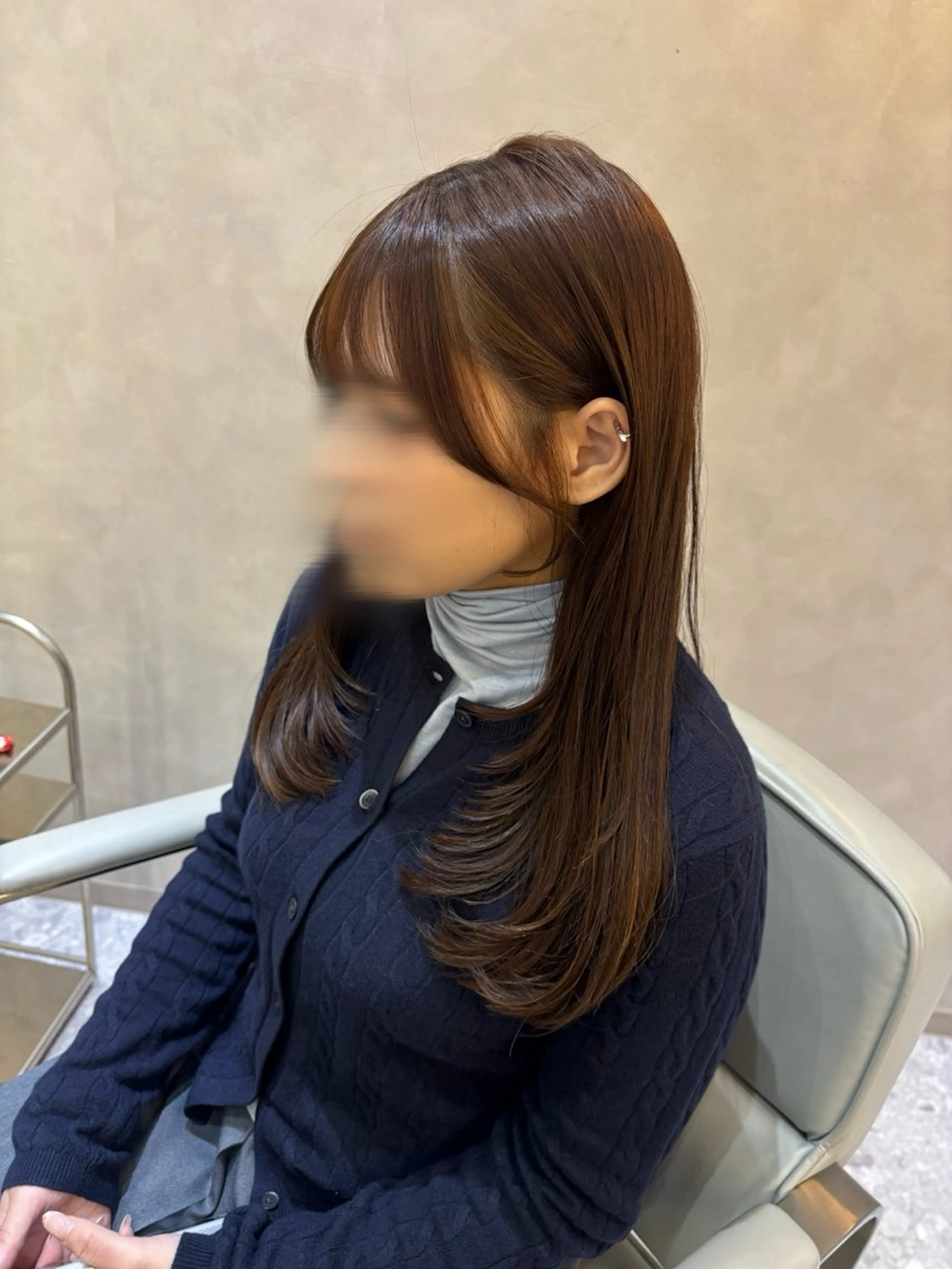 ミディアム カラー ミディアムレイヤー 顔周りカット レイヤーカット Ayano‪‪🎀似 合わせ×透明感🎀のヘアスタイル