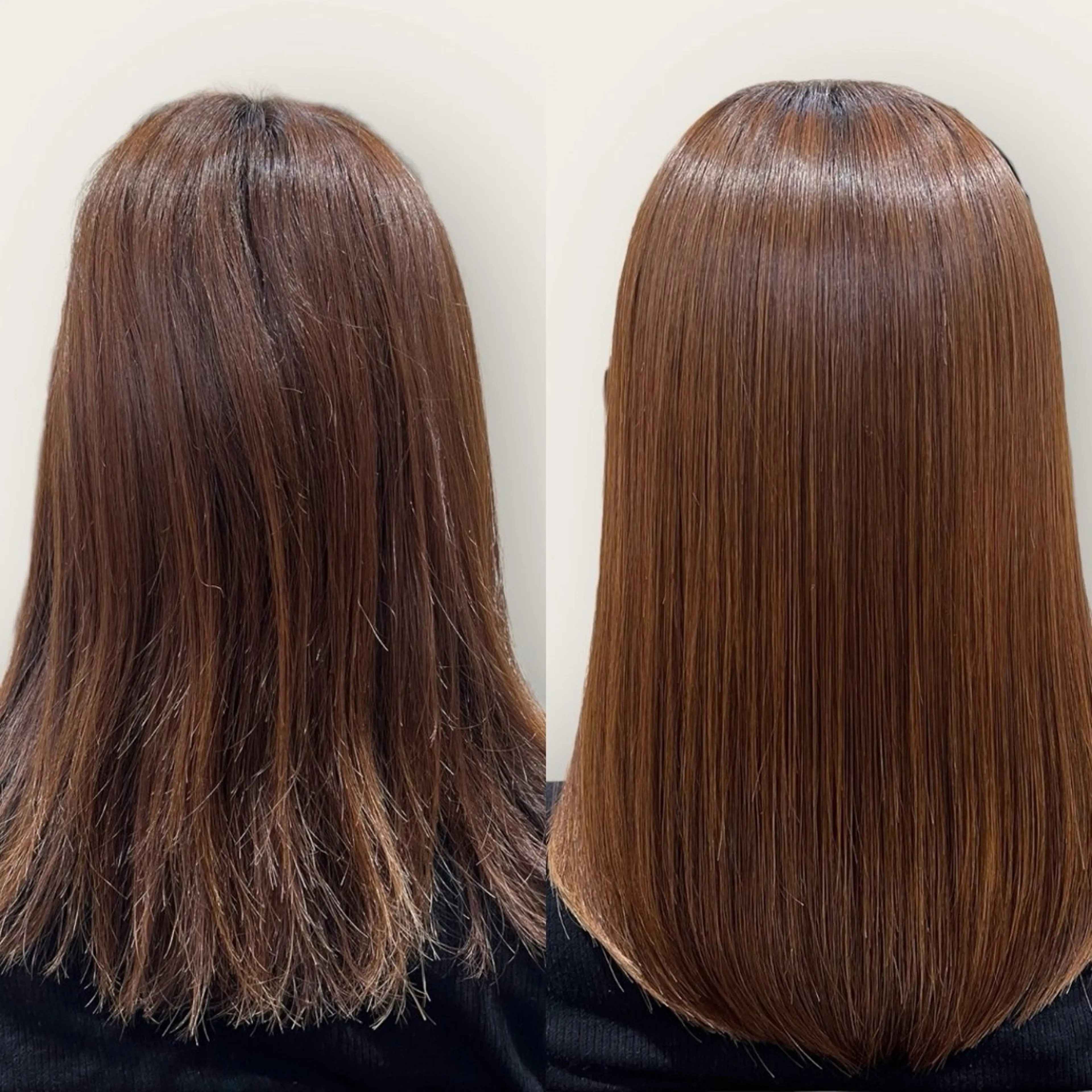 ミディアム 髪質改善 縮毛矯正 トリートメント 酸熱トリートメント 髪質改善メニュー 長井 美佐子のヘアスタイル