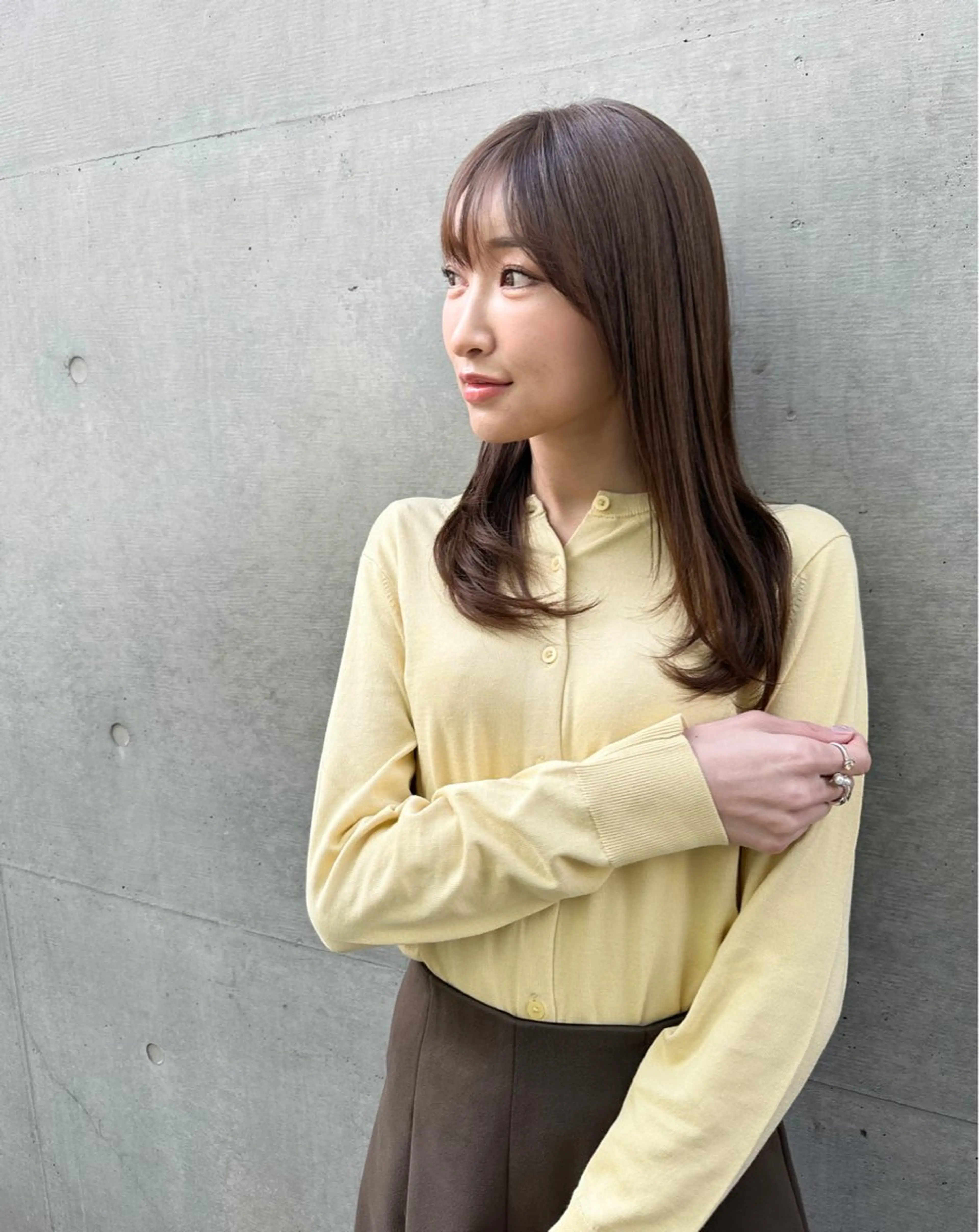 ミディアム 酸性ストレート/ 透明感カラー/中村利のヘアスタイル