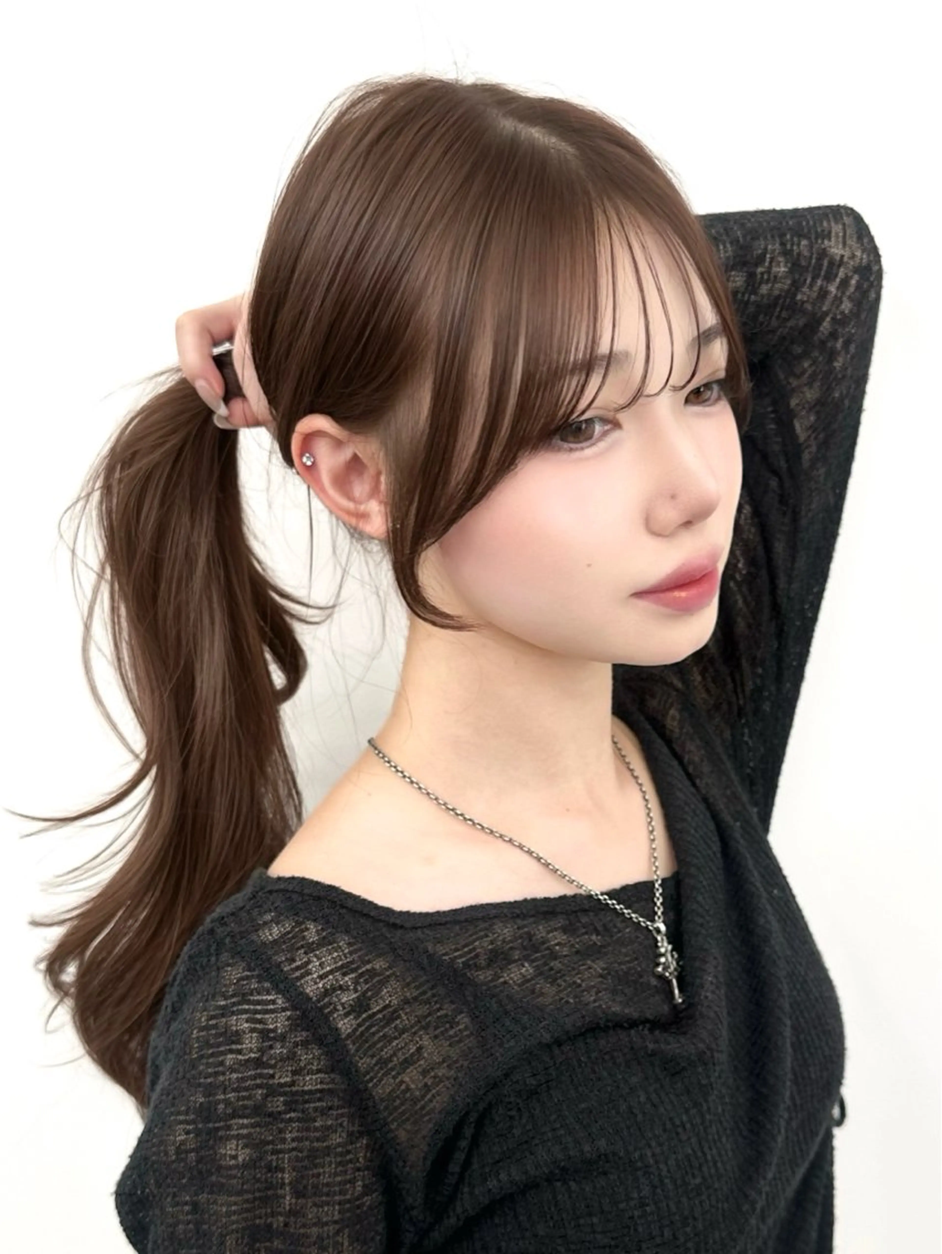 セミロング カラー 透明感カラー 顔まわりレイヤー 顔周りカット ハッシュカット 髪質改善 カット ヘアカラー トリートメント 🇰🇷韓国風くびれ ヘア🇰🇷中村優大のヘアスタイル