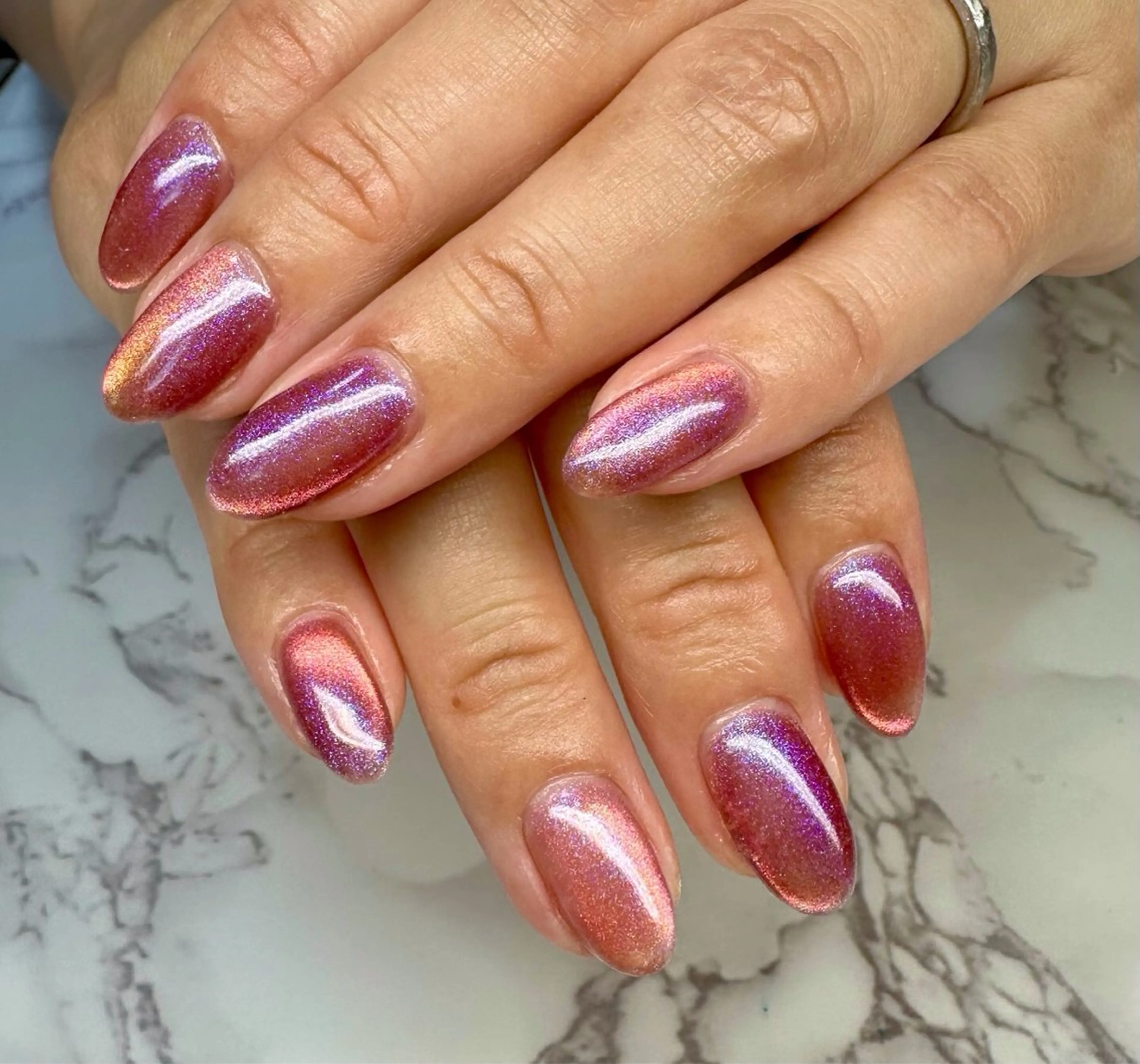 ネイル フラッシュネイル マグネットネイル ニュアンスネイル ワンカラーネイル 夏ネイル M.N_ nailのネイルデザイン