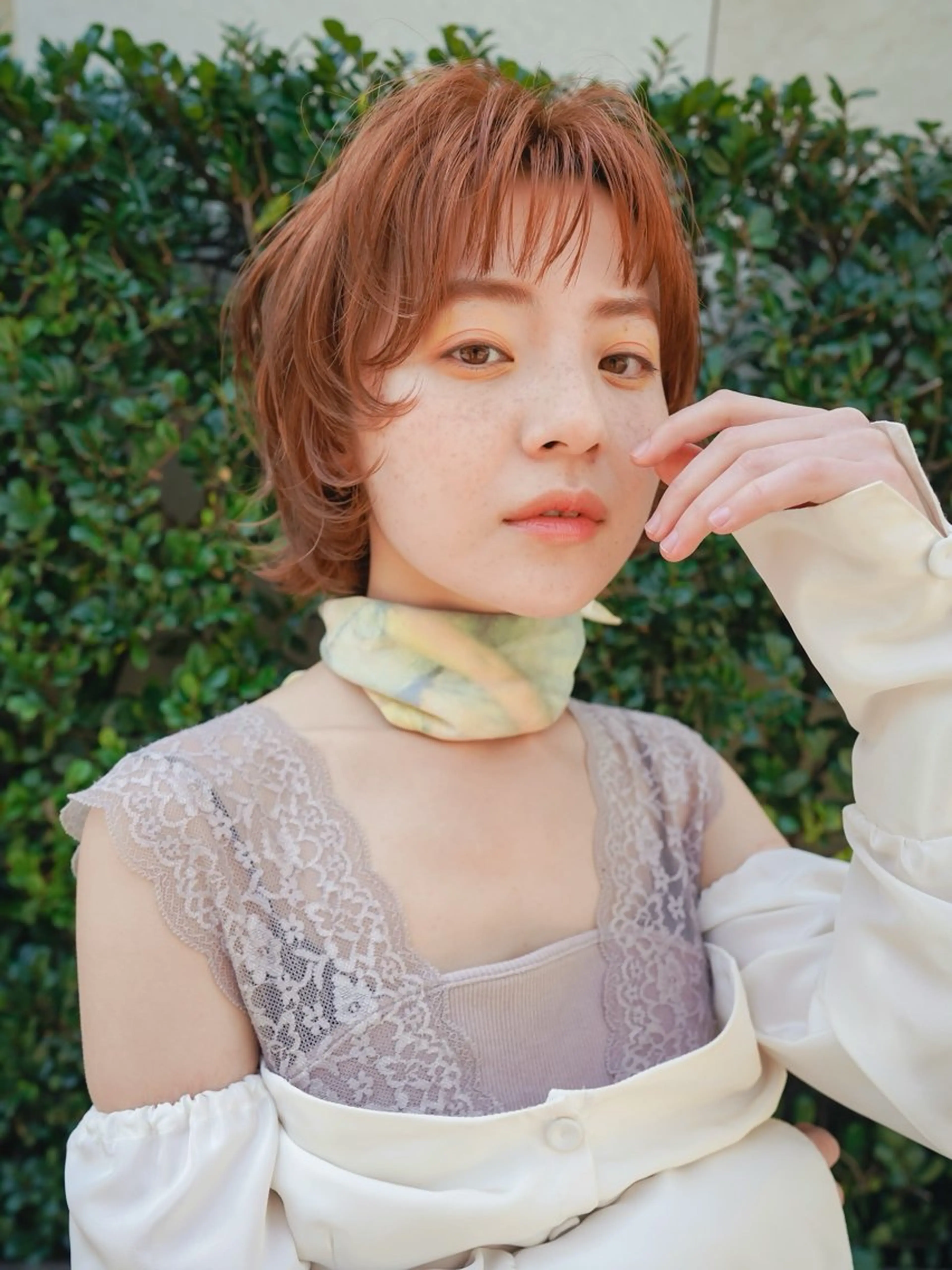 ショート カラー オレンジ ボブ 韓国風ヘア ウルフカット ウルフボブ カット ヘアカラー トリートメント ヘアセット 💎韓国風レイヤー /ボブ💎Namiのヘアスタイル