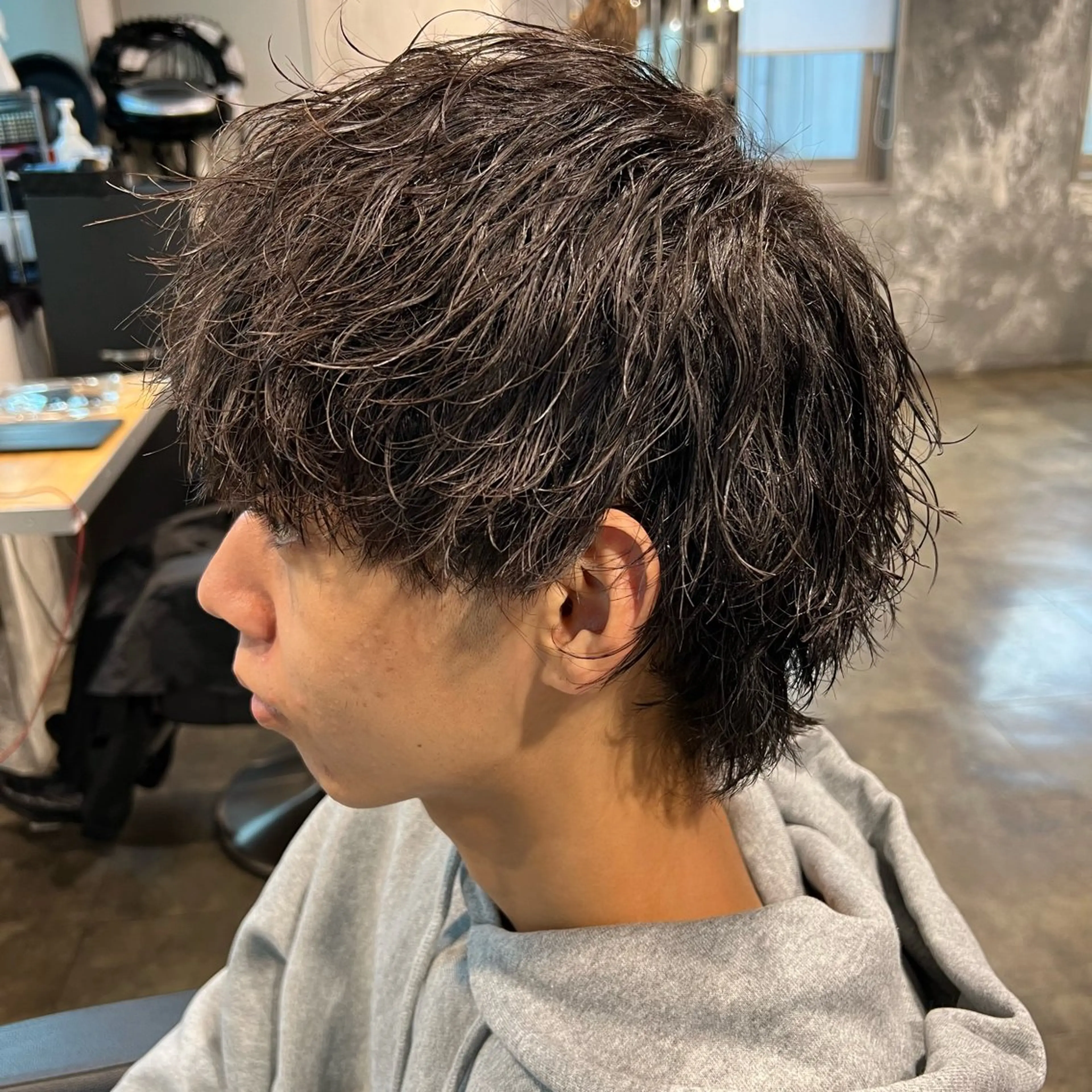 ショート カラー パーマ ヘアアレンジ メンズ アップバング センターパート メンズハイライト マッシュ メンズパーマ 🔷横浜1のパーマ 職人🔷将太郎のヘアスタイル