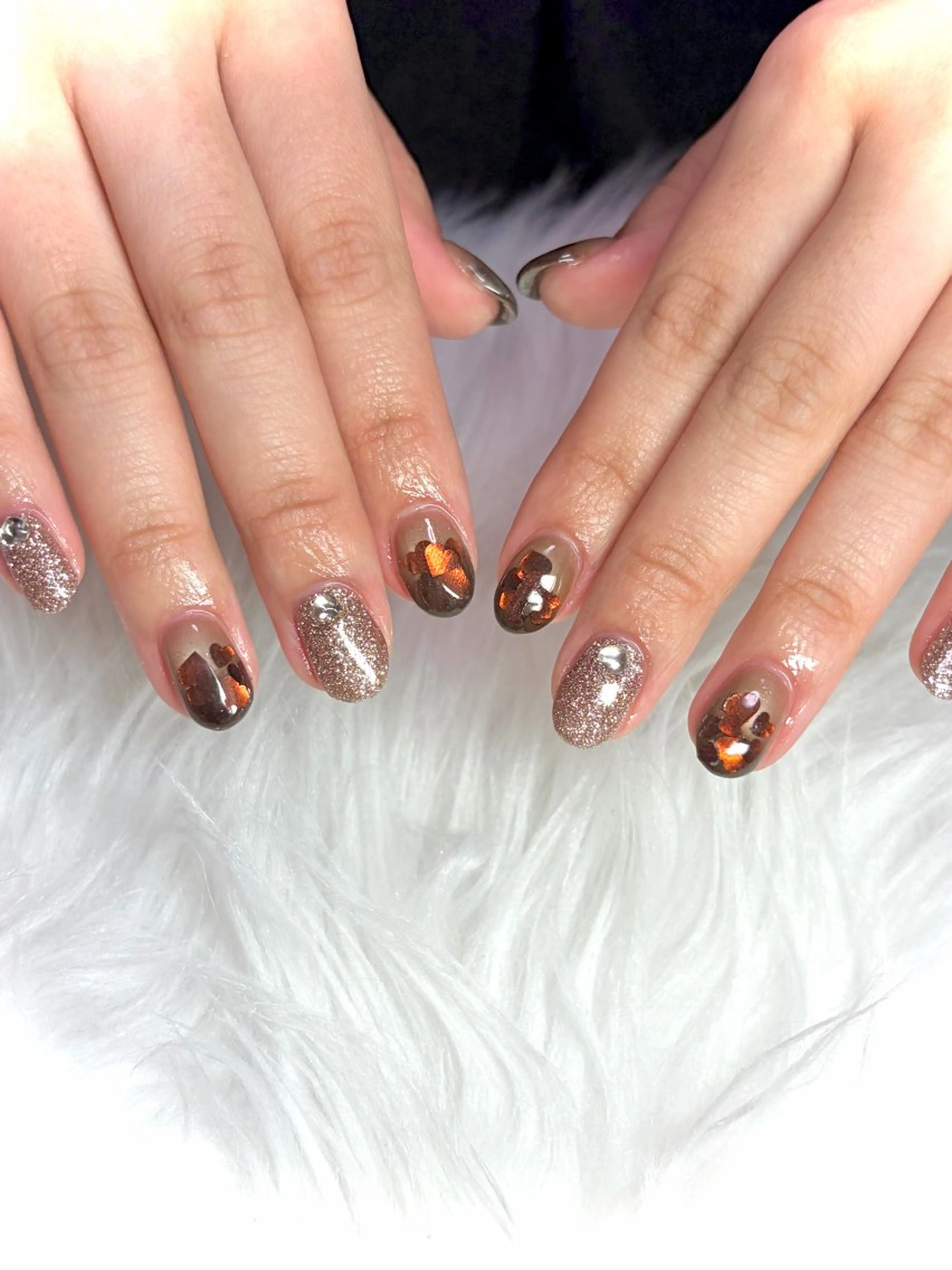 ネイル ハート バレンタイン 冬ネイル Nail room Aのネイルデザイン