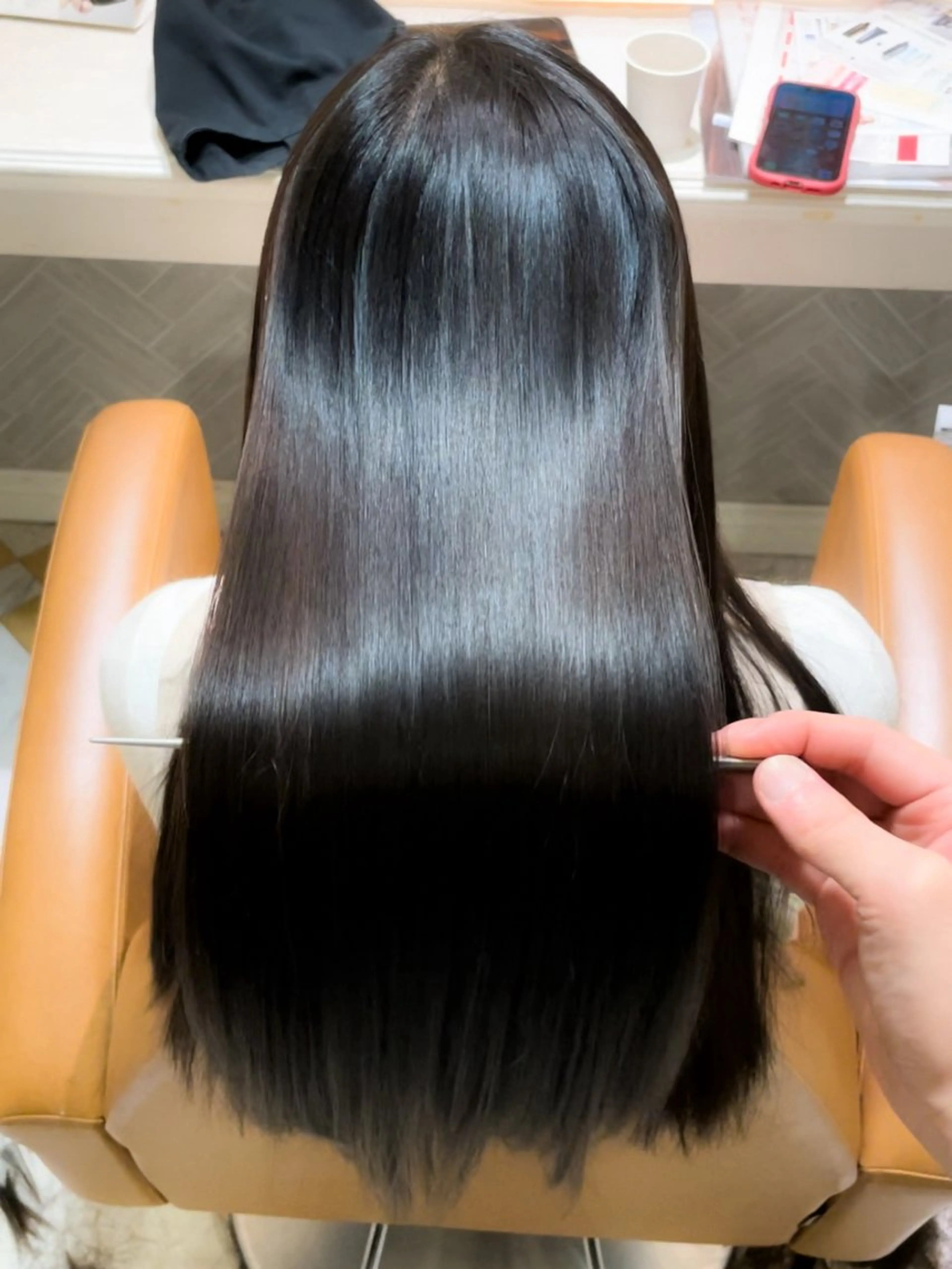 セミロング 髪質改善 韓国風ヘア レイヤーカット 縮毛矯正 カット ヘアカラー 縮毛矯正 トリートメント 美髪縮毛矯正🤍 髪質改善/Shinaのヘアスタイル