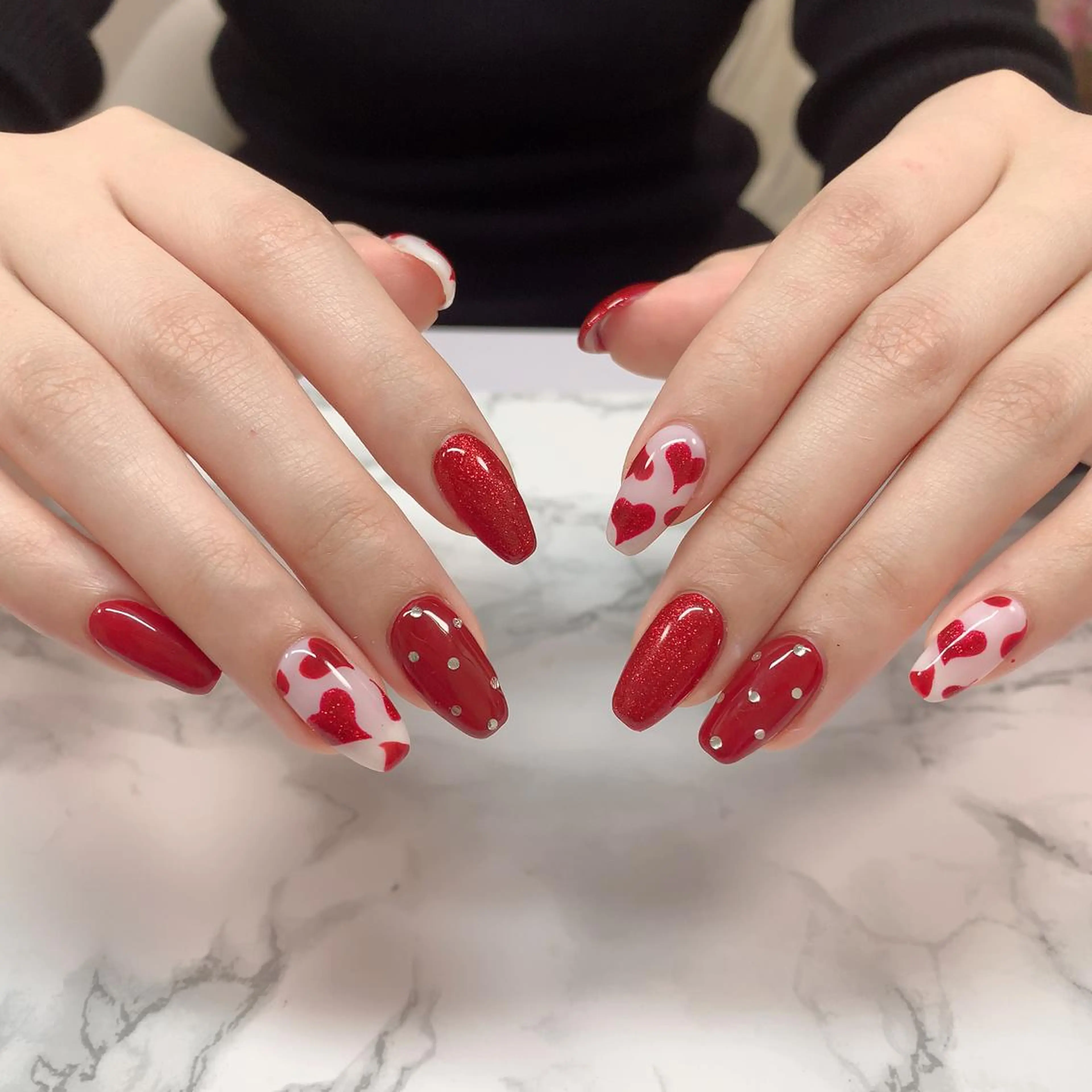 ネイル はな💎ネイル ワンホン、長さ出しのネイルデザイン