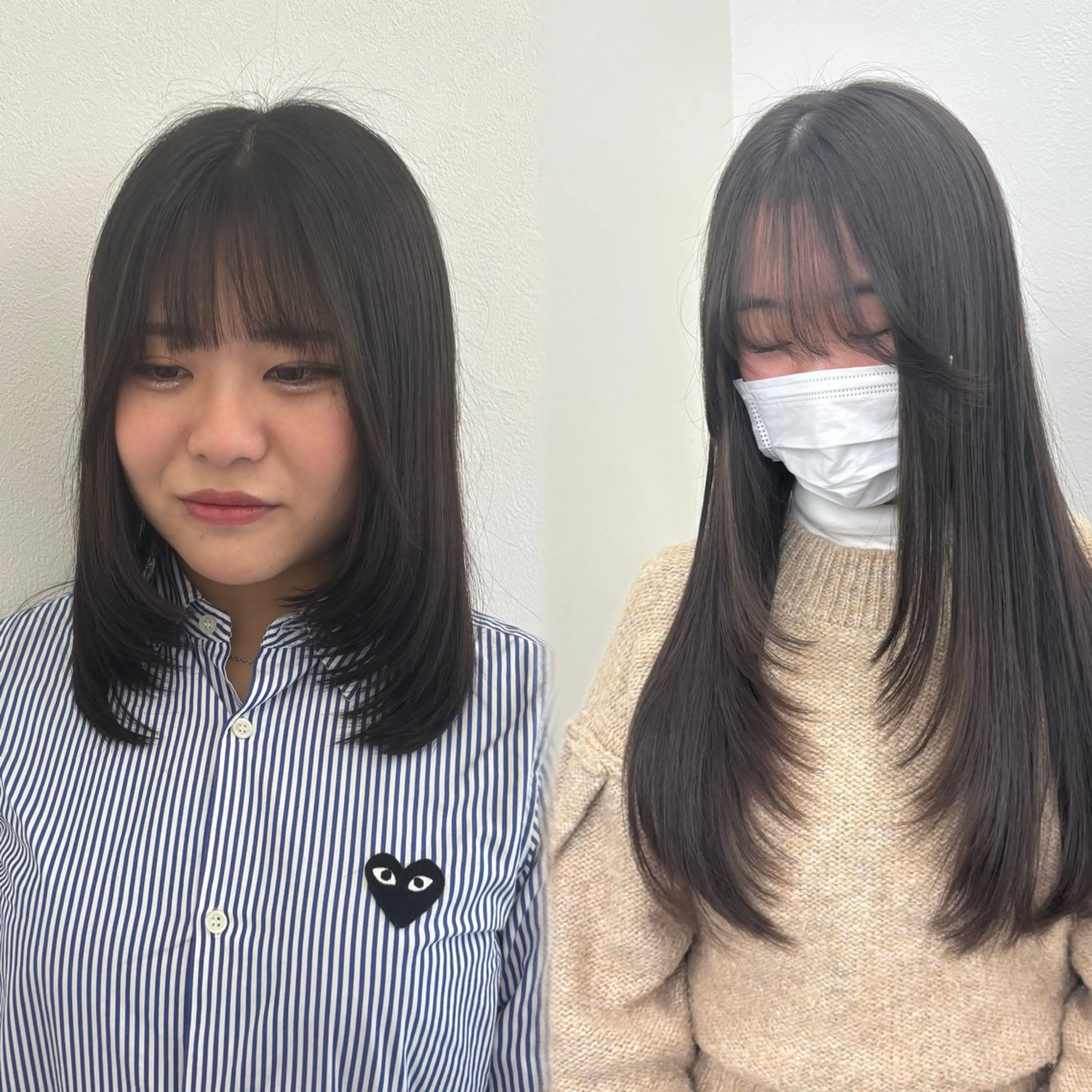 ミディアム 顔まわりレイヤー 顔周りカット レイヤーカット Ayano‪‪🎀似 合わせ×透明感🎀のヘアスタイル