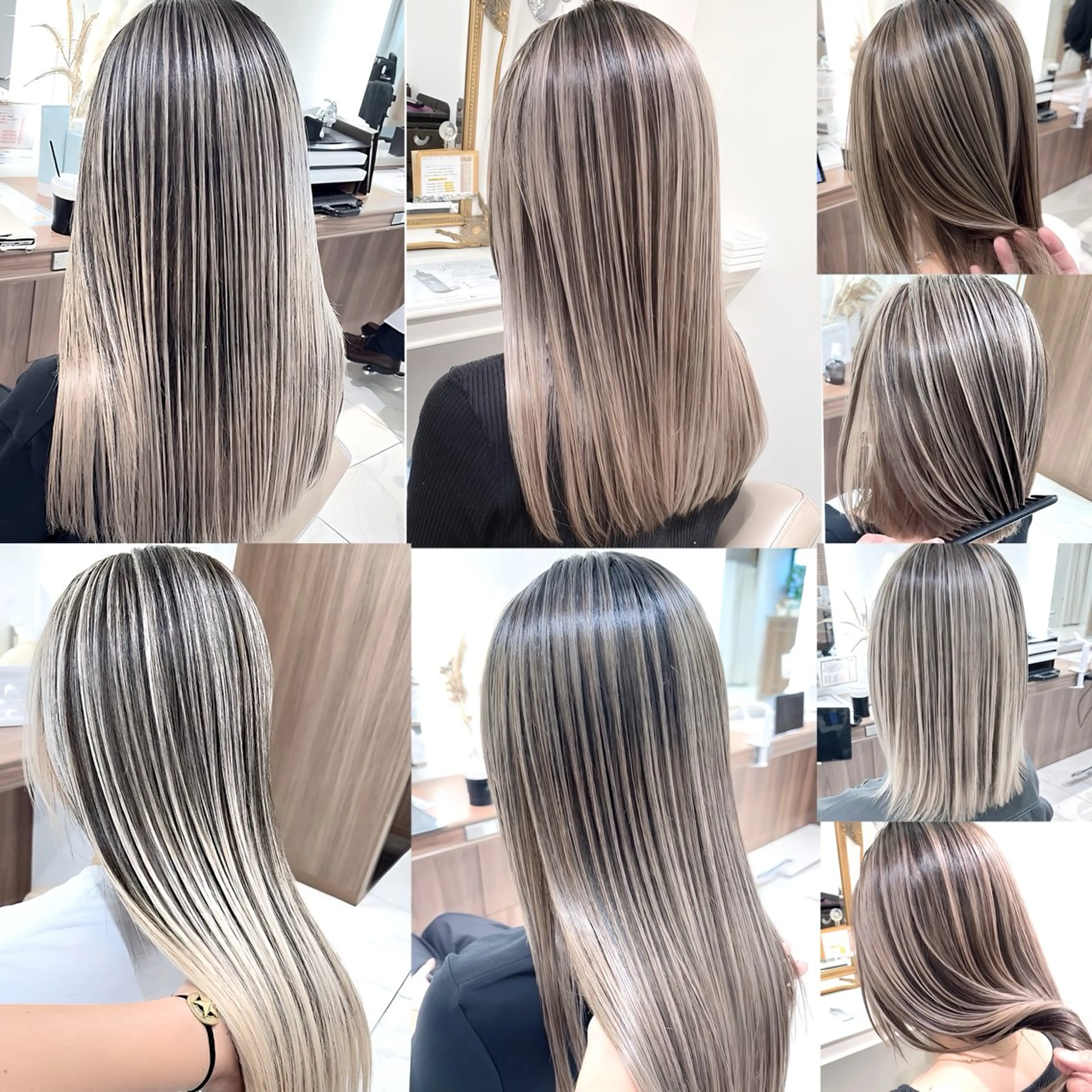 セミロング カラー バレイヤージュ 髪質改善 レイヤーカット カット ヘアカラー トリートメント 山崎俊輔/髪質改善 /バレイヤージュのヘアスタイル