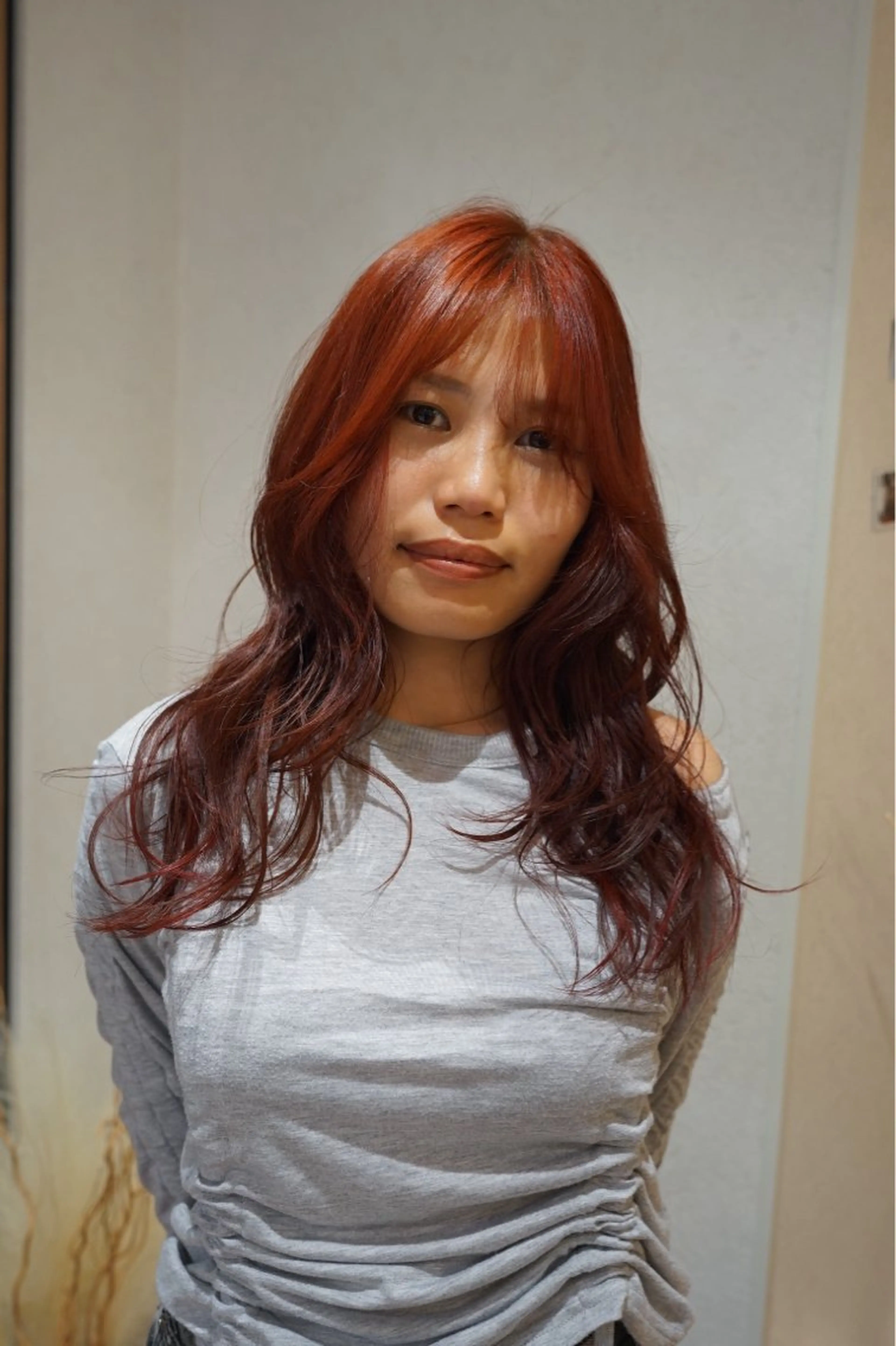 ロング カラー レッドカラー ヘアカラー 似合わせカラー/ 海外風/nanamiのヘアスタイル