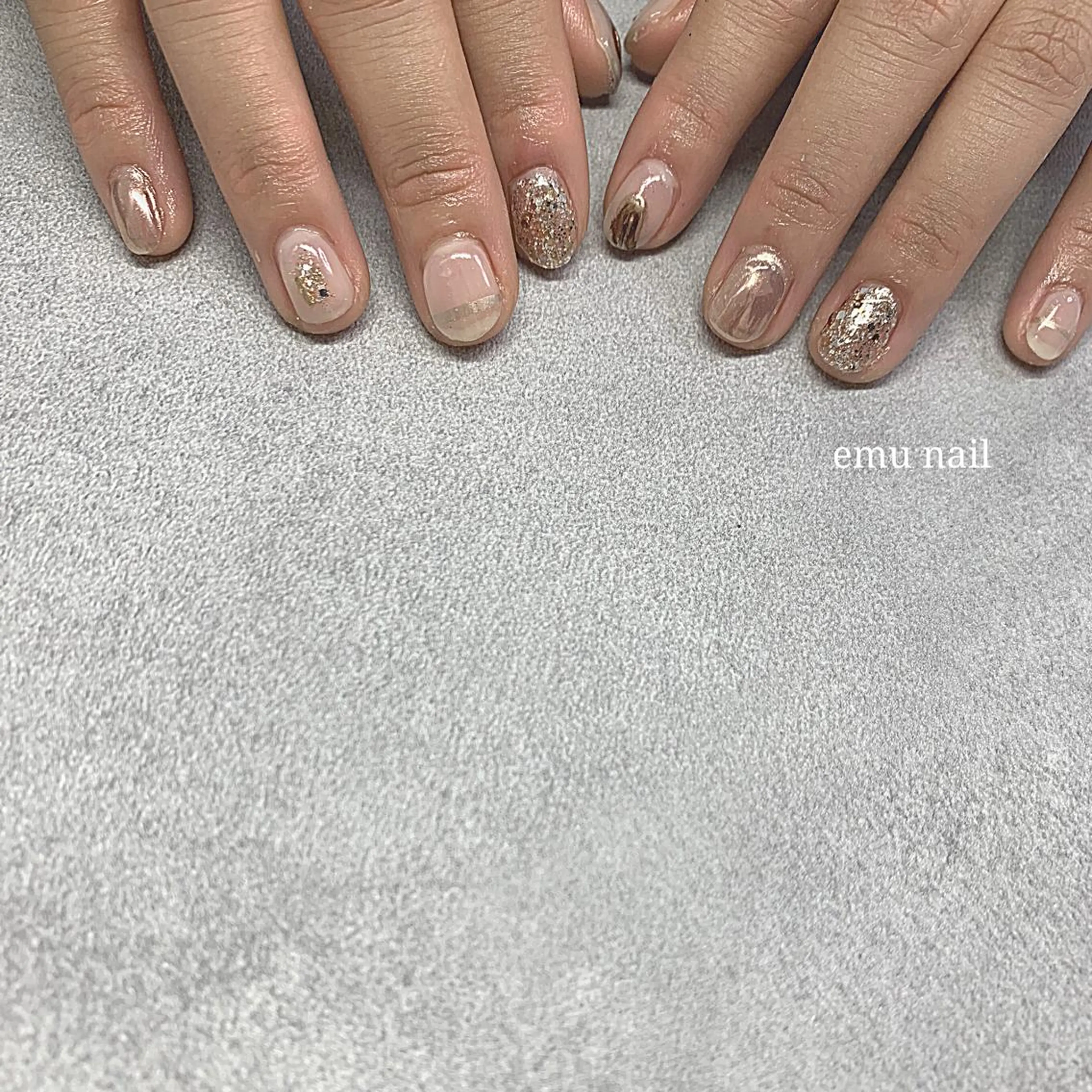 ネイル ニュアンスネイル ショートネイル emu nailのネイルデザイン