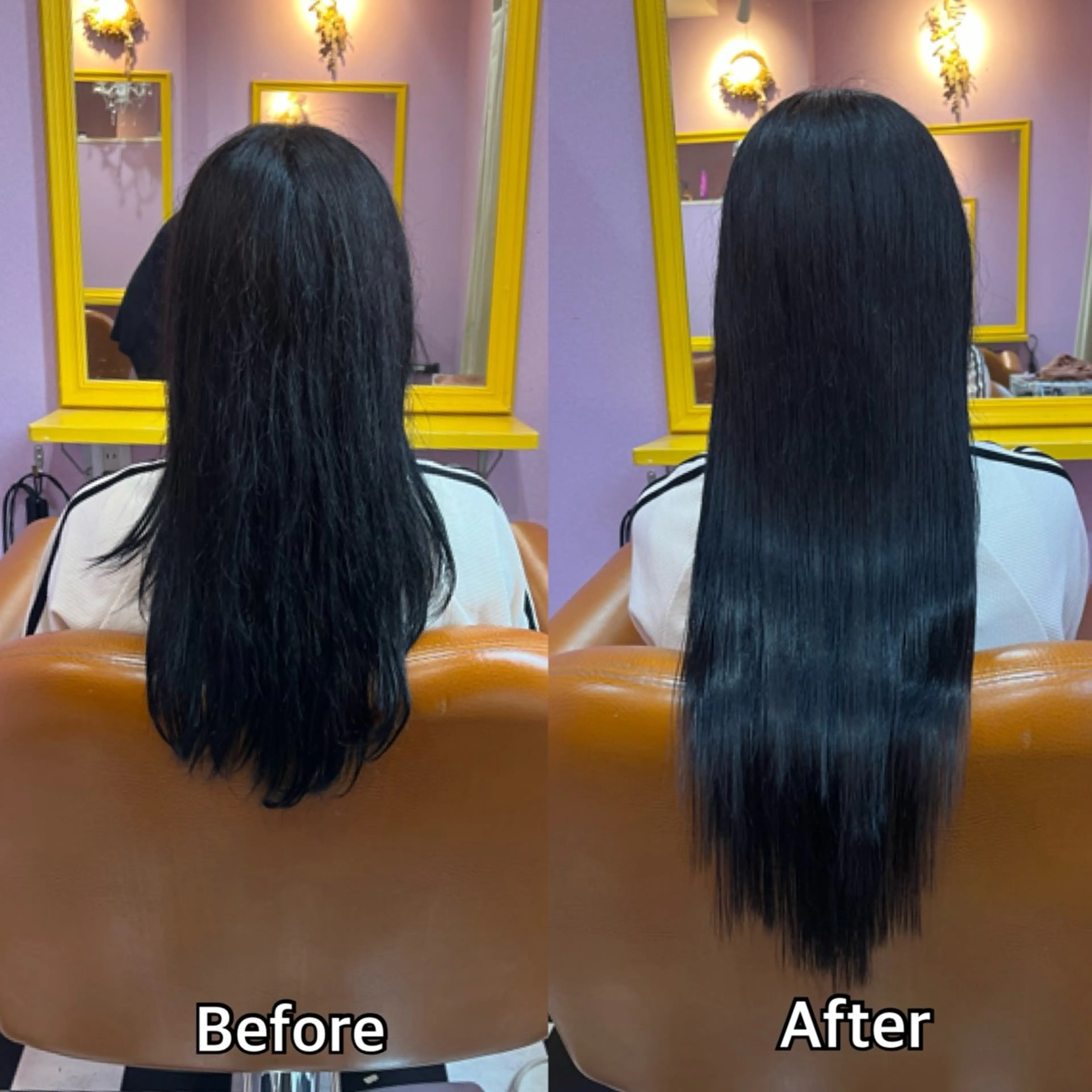 ロング カラー＋ちび編み込み エクステ梅田🐨のヘアスタイル