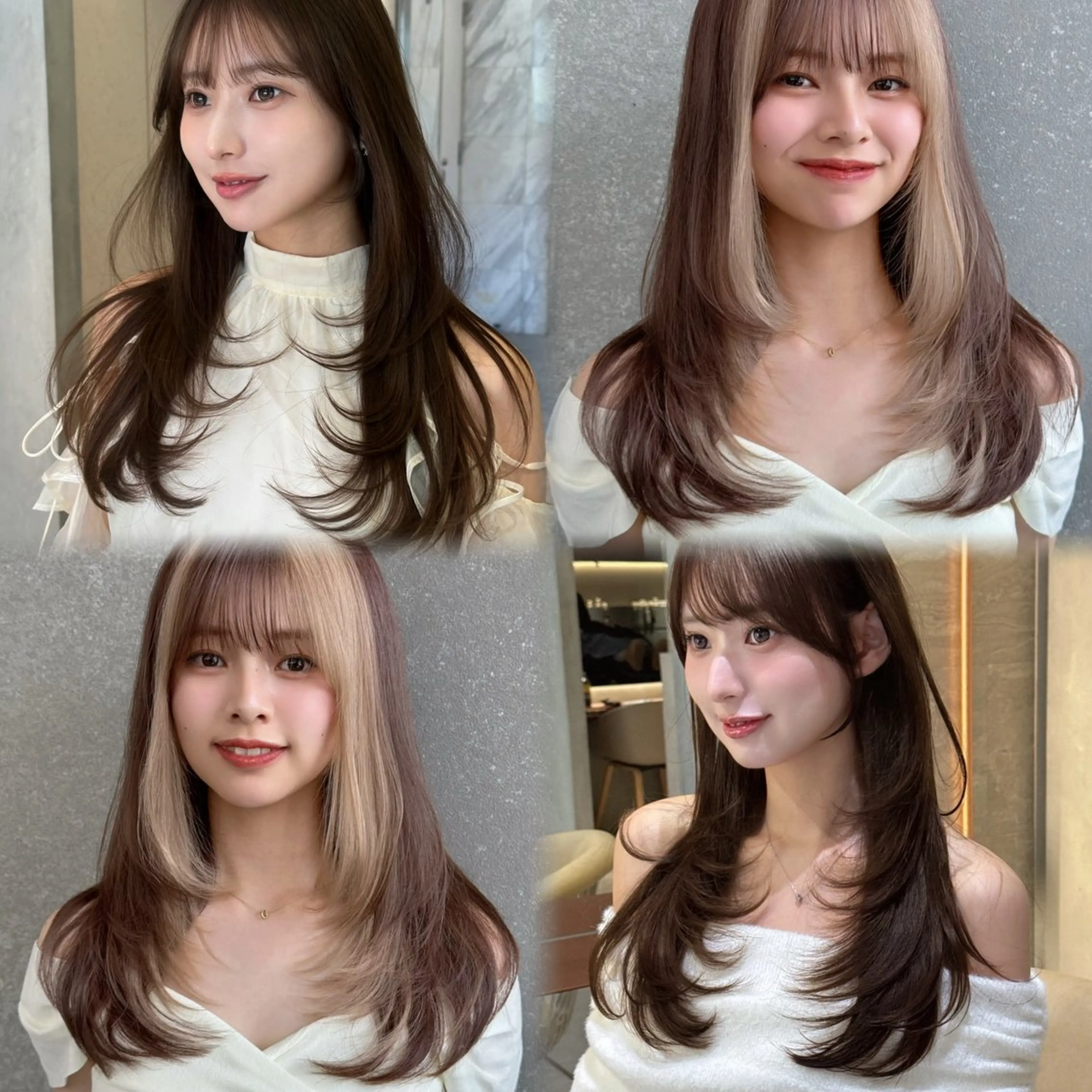 ロング カラー ヘアアレンジ カット 縮毛矯正 トリートメント 🫧ボブ／縮毛矯正／ 韓国／ゆーな🫧のヘアスタイル