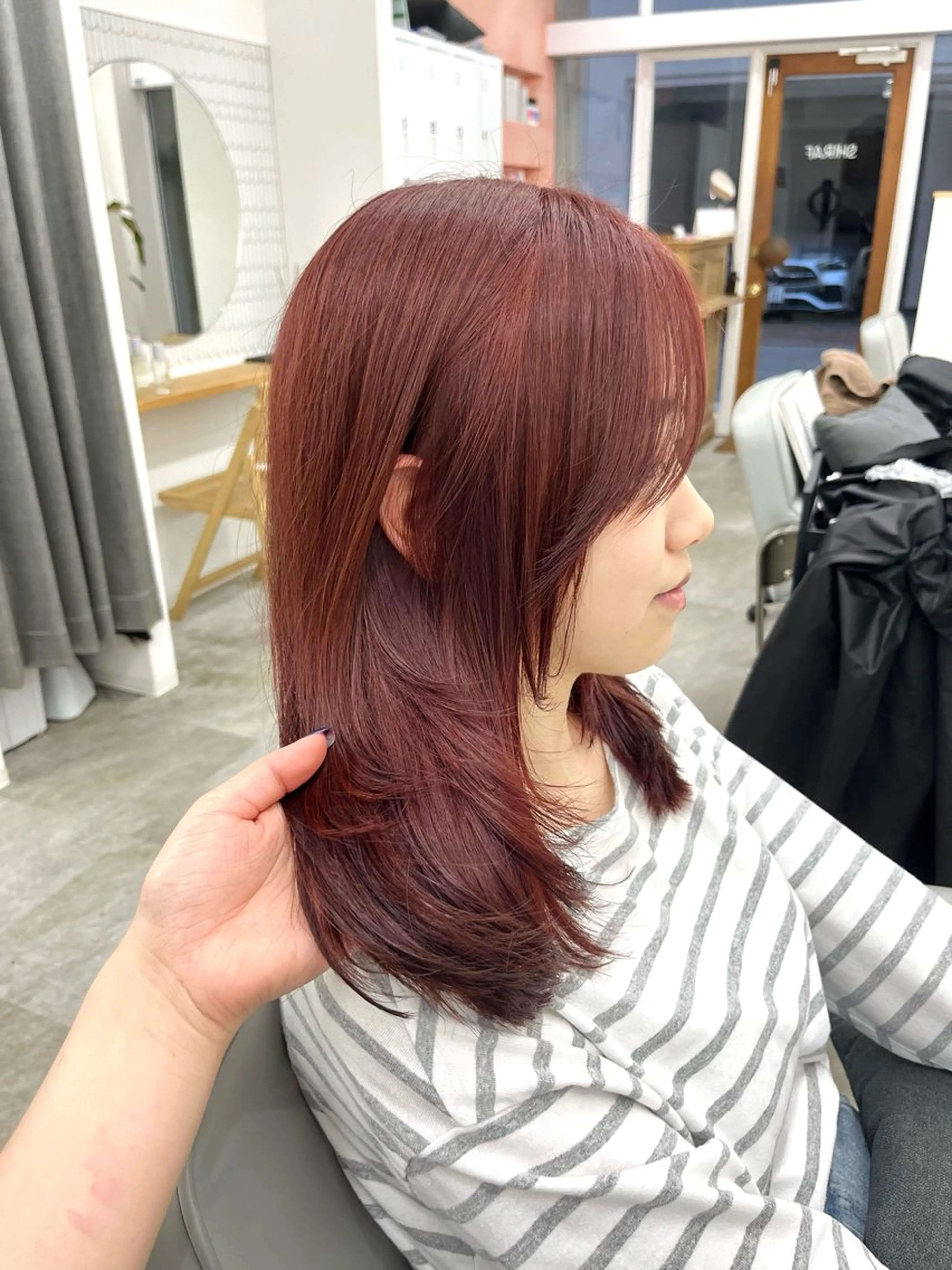 セミロング カラー カット ヘアカラー トリートメント ベージュ⟡˖レイヤー ˖ ࣪⊹あずきのヘアスタイル