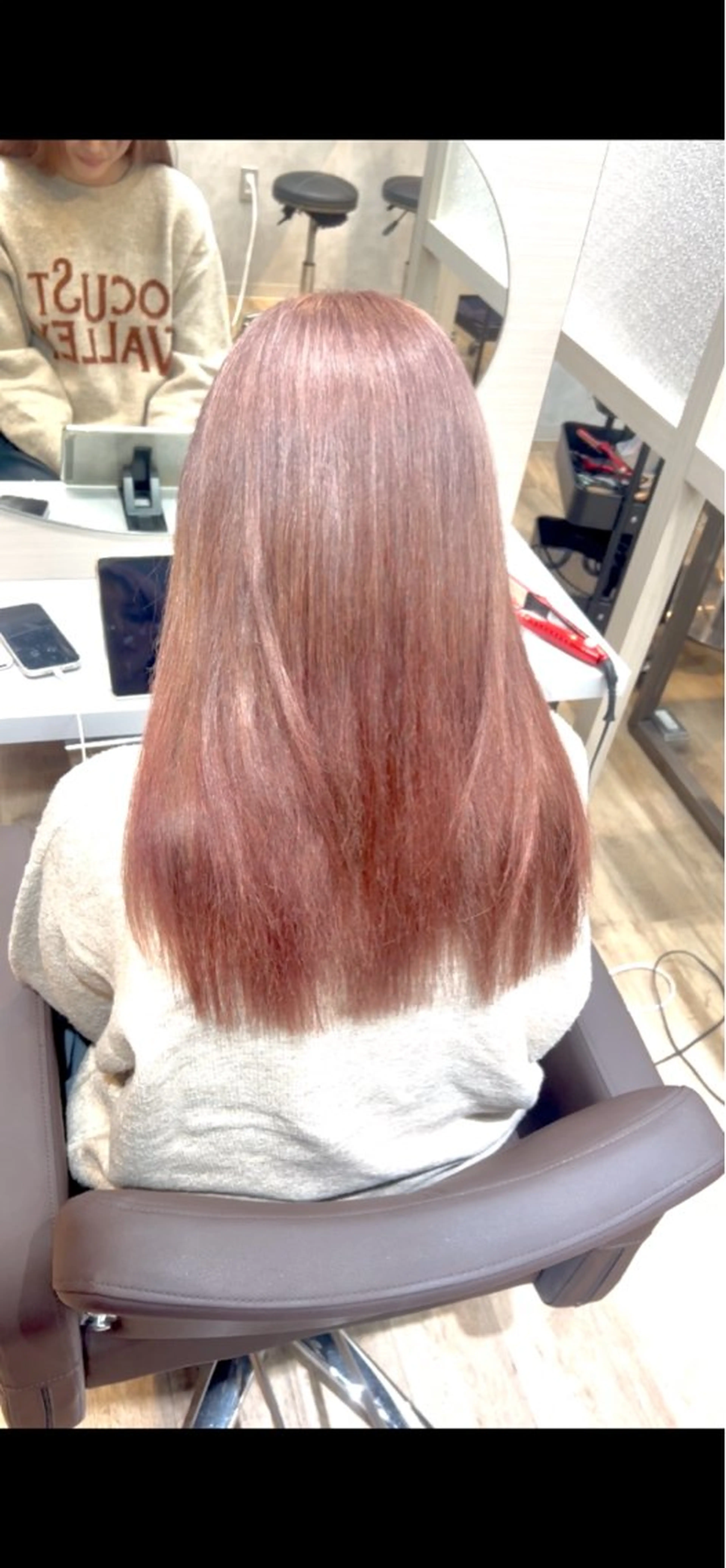 ミディアム カラー ヘアカラー トリートメント AIRI/難波/ ハイトーン/髪質改善のヘアスタイル