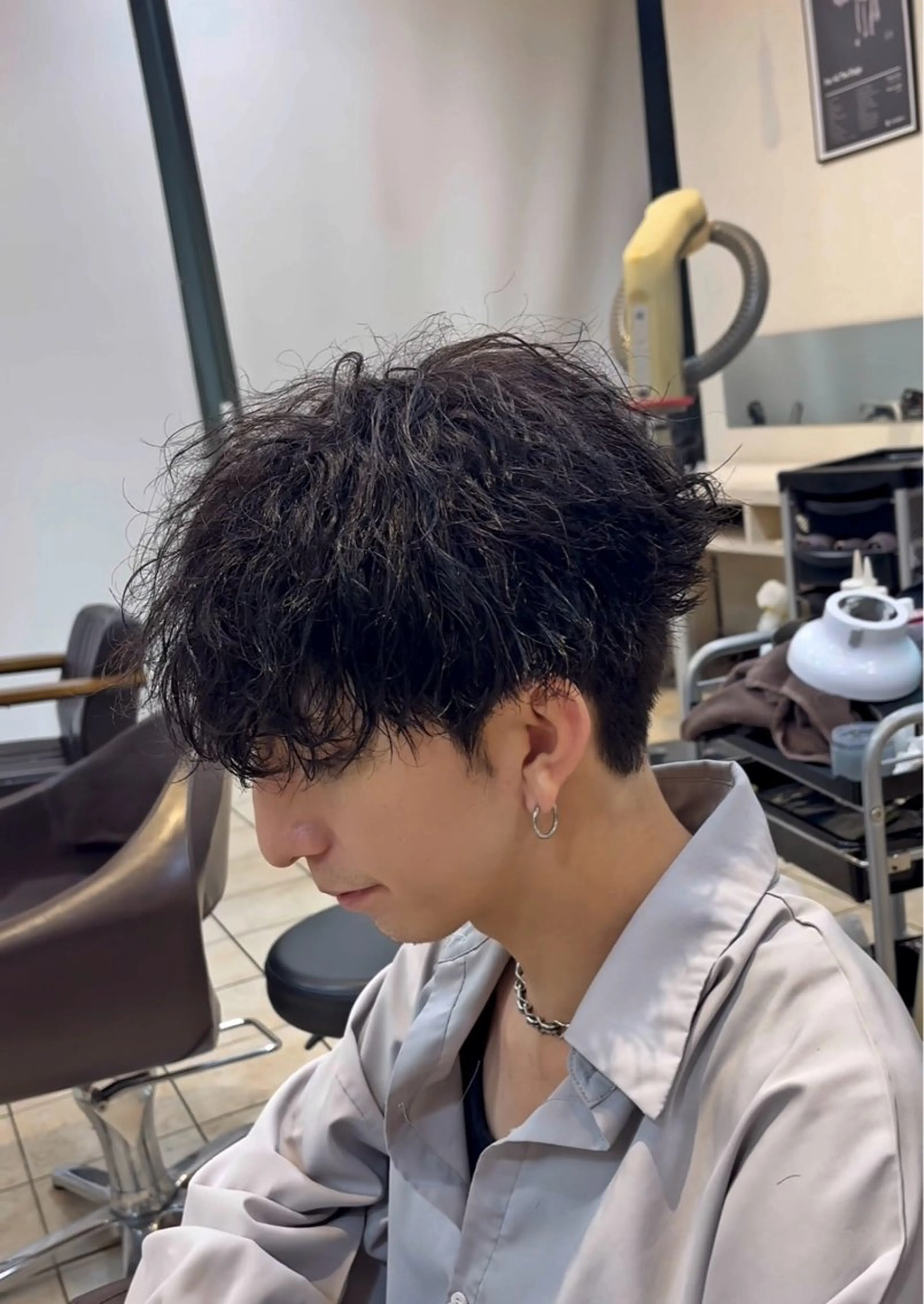 ショート パーマ メンズ メンズパーマ 波巻きパーマ カット パーマ 大宮メンズパーマ/ シャドウパーマ/瑞月のヘアスタイル