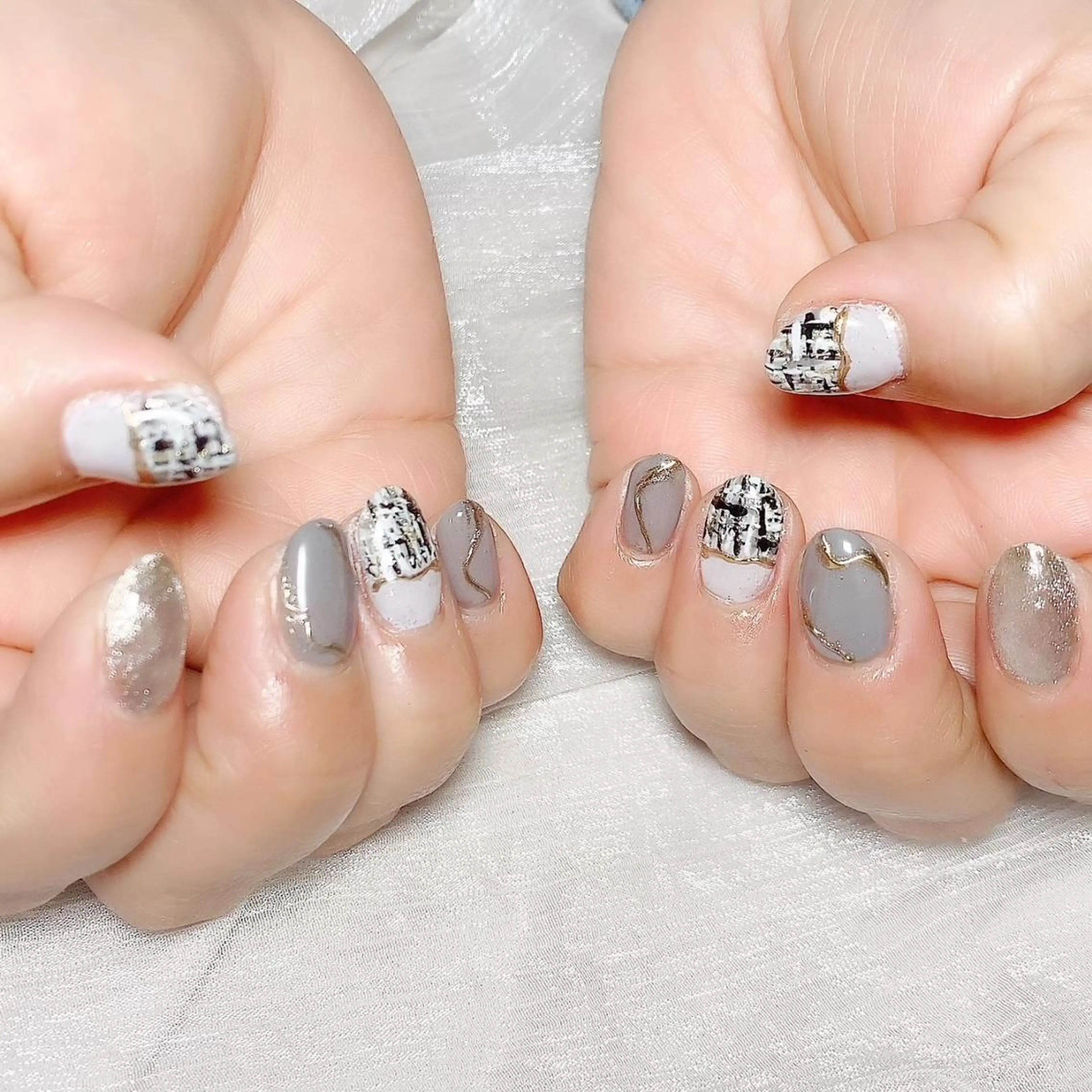 ネイル ツイードネイル nail en💅 キッズスペース有のネイルデザイン