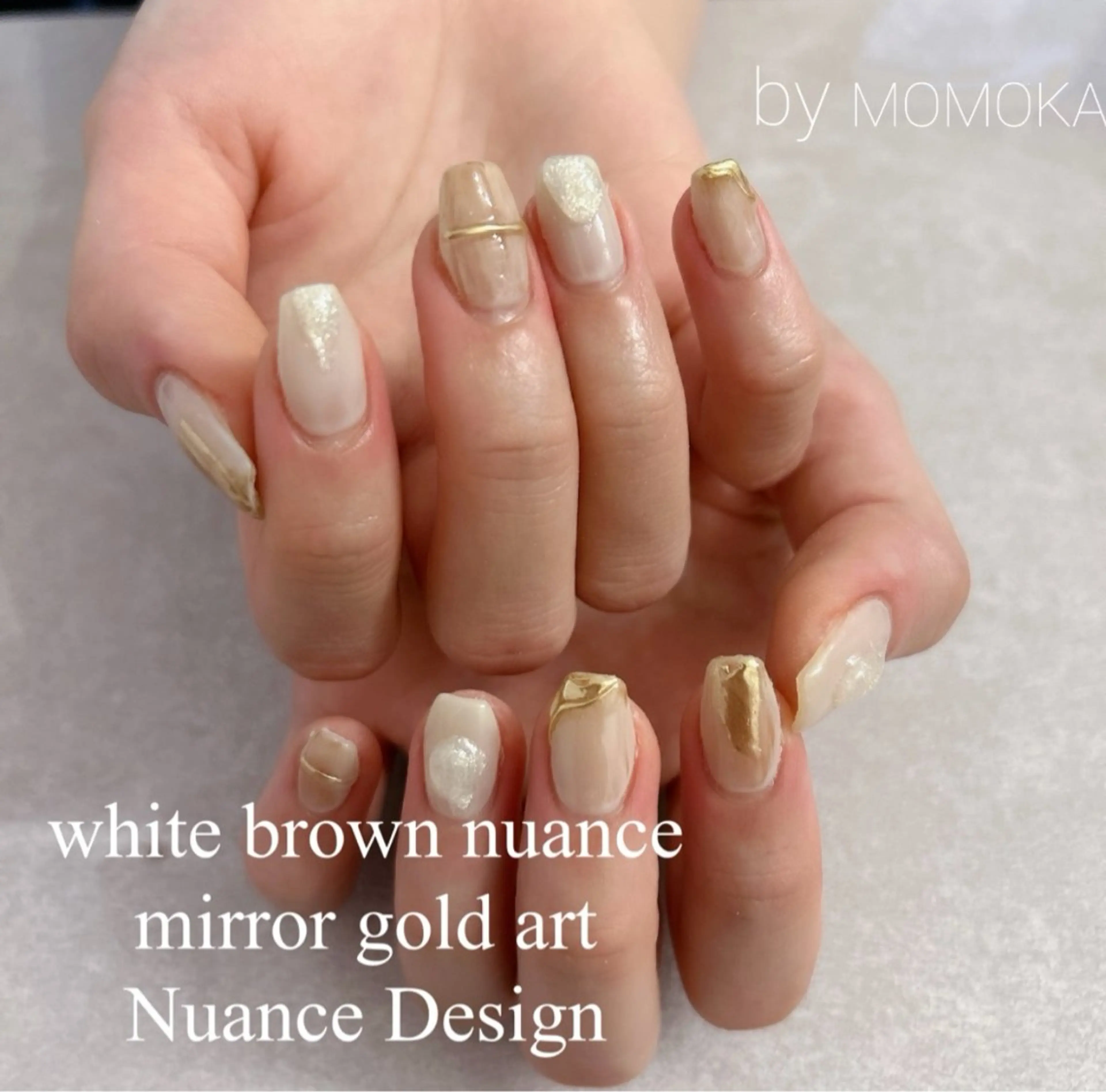 ネイル ミラーネイル ニュアンスネイル ハンドネイル Momo nailsalonのネイルデザイン