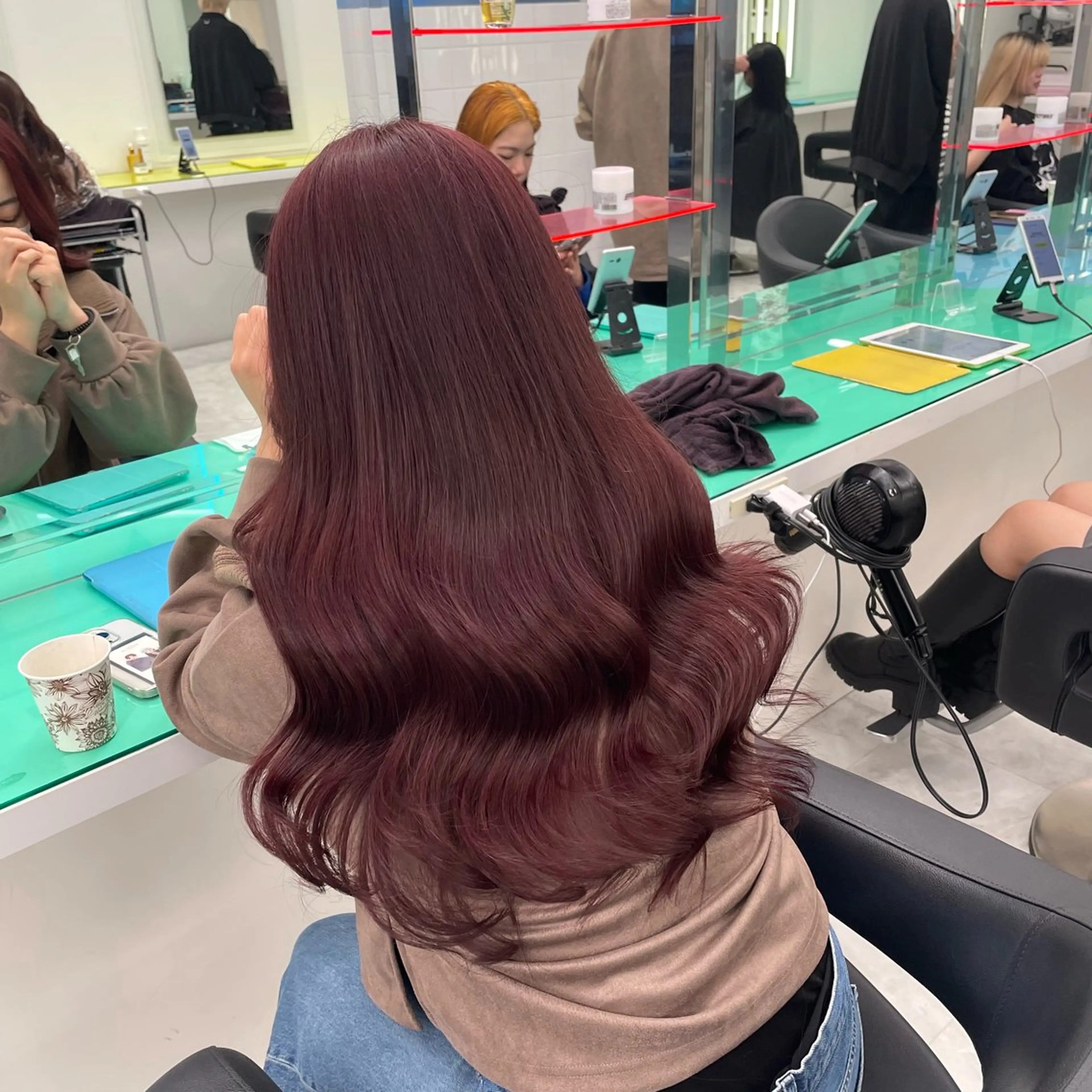 ロング カラー 中韓レイヤー/ ブラウン🤎はやとのヘアスタイル