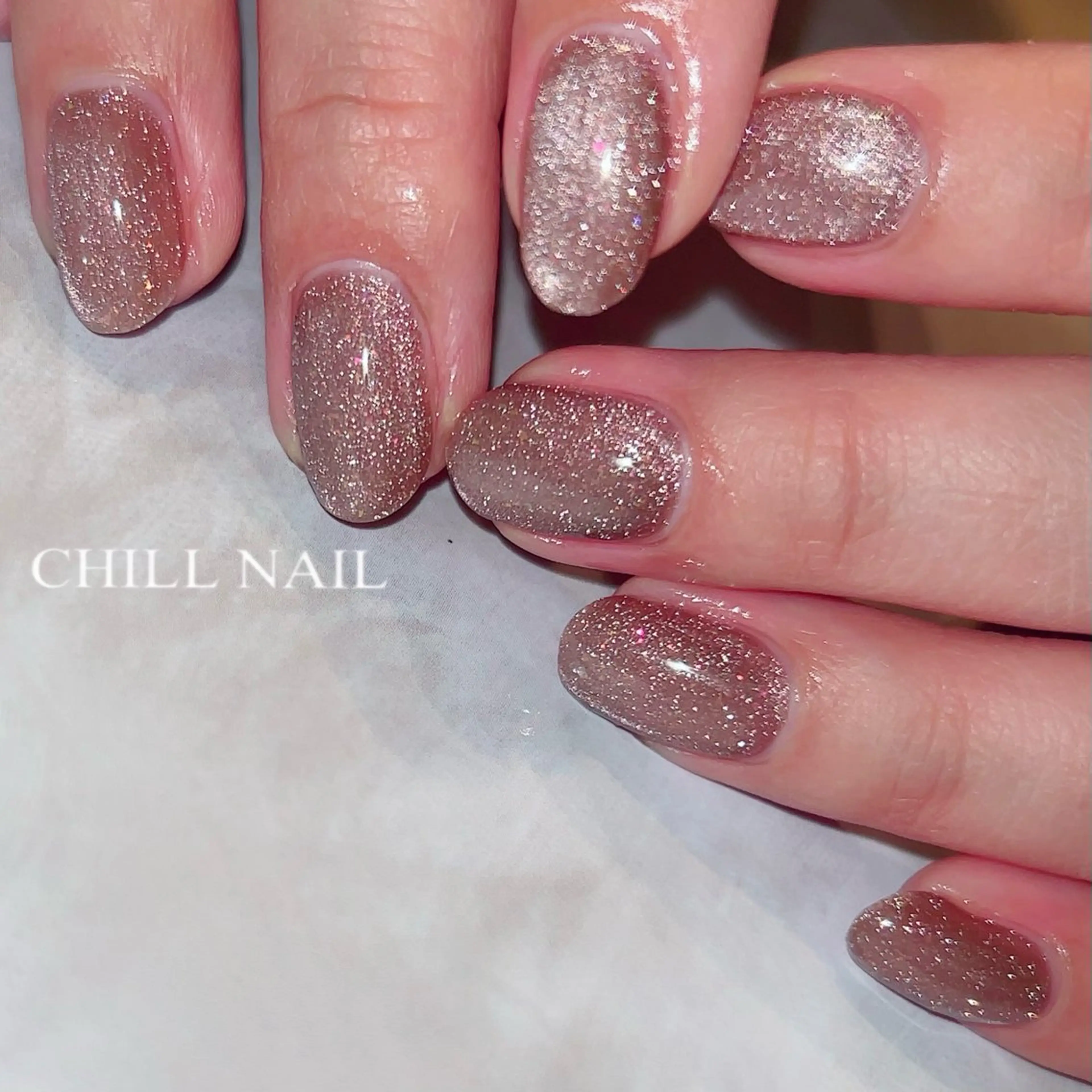 ネイル オーロラネイル ラメ(グリッター) マグネットネイル CHILL NAILのネイルデザイン
