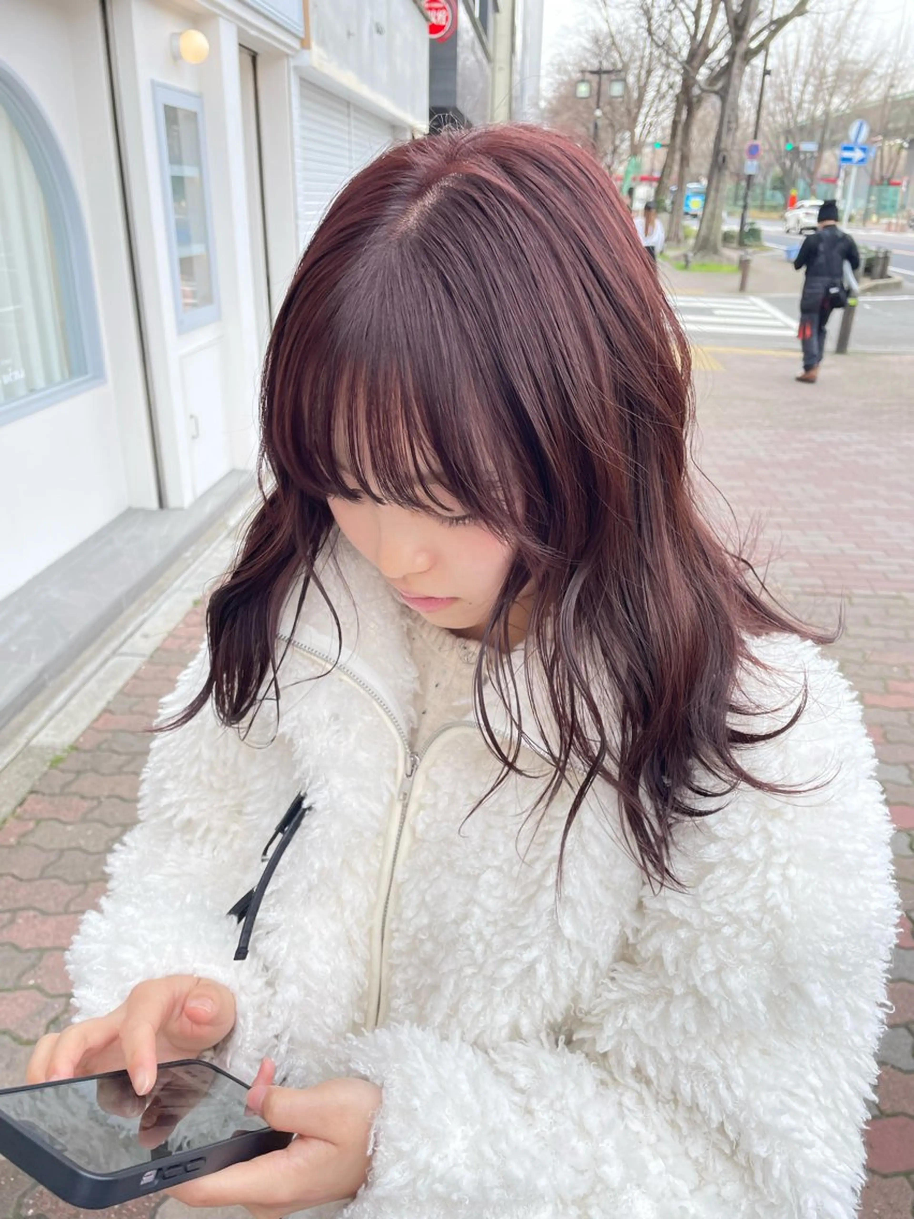 セミロング カラー ヘアカラー カットモデル/ ハイトーン/ゆうあのヘアスタイル