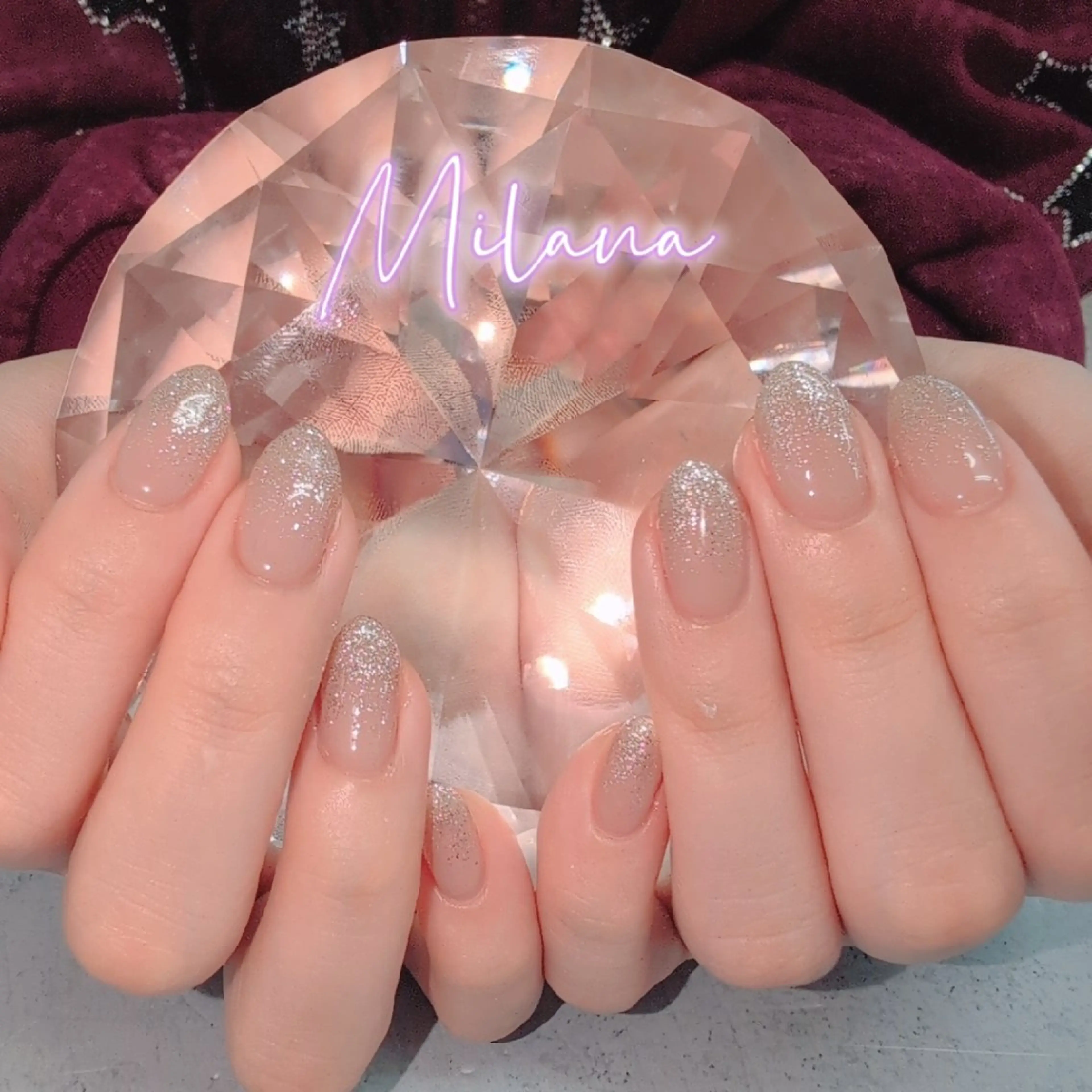 ネイル グラデーション ラメ(グリッター) ラメグラデーション ハンドネイル Milana 川瀬のネイルデザイン
