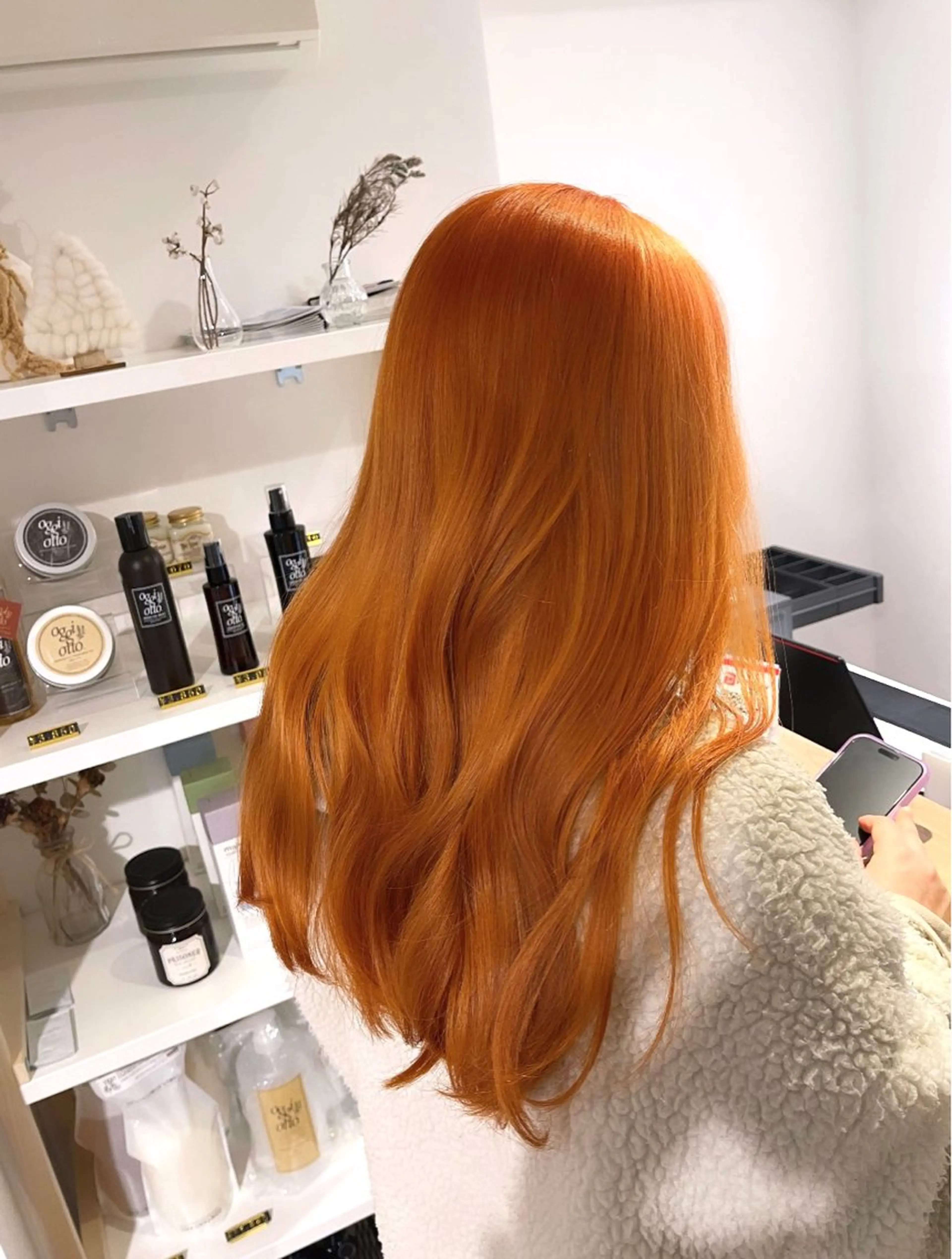 ロング カラー オレンジ ANDIAMO SAKAE✩楓のヘアスタイル