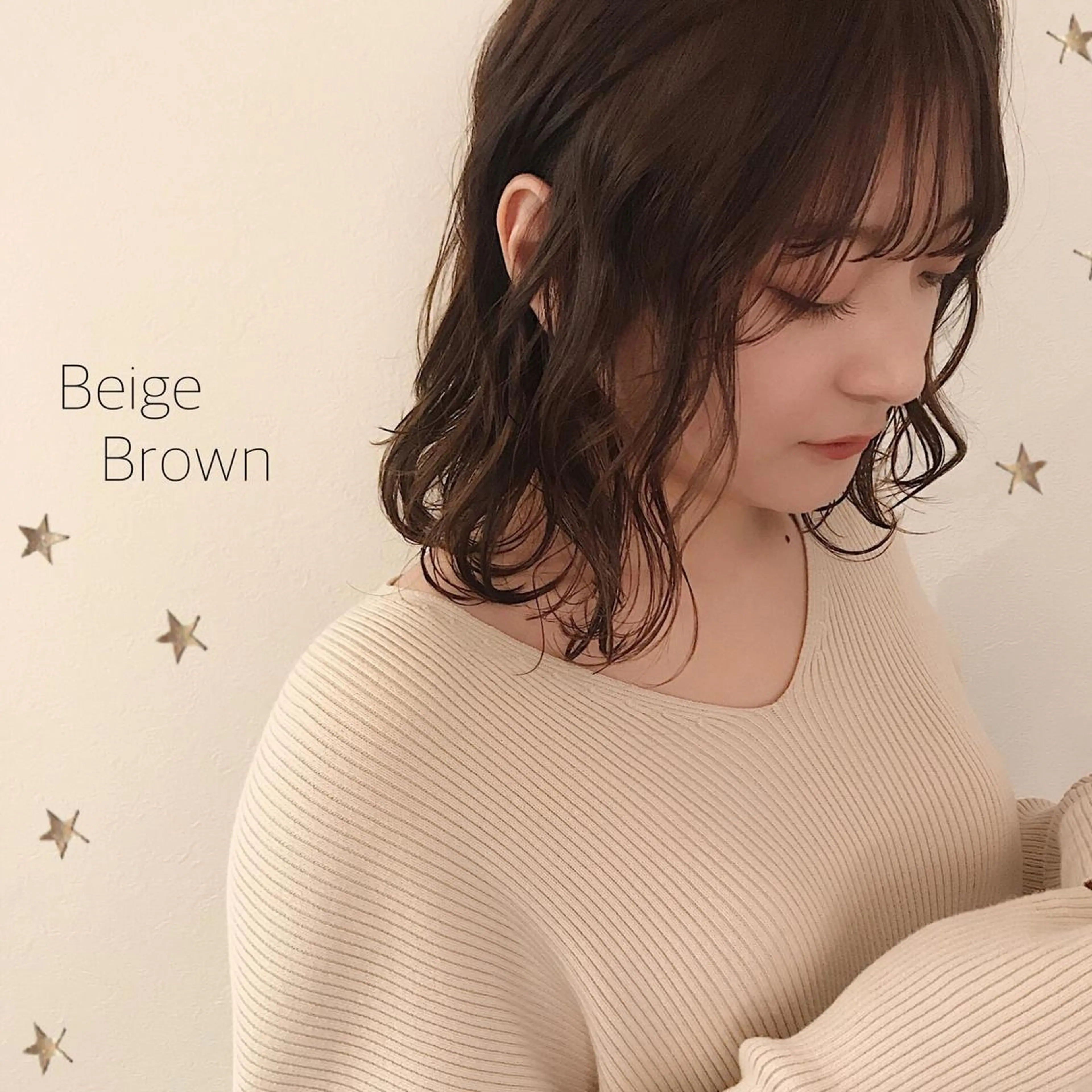 ミディアム カラー カット ヘアカラー 市川 千夏のヘアスタイル