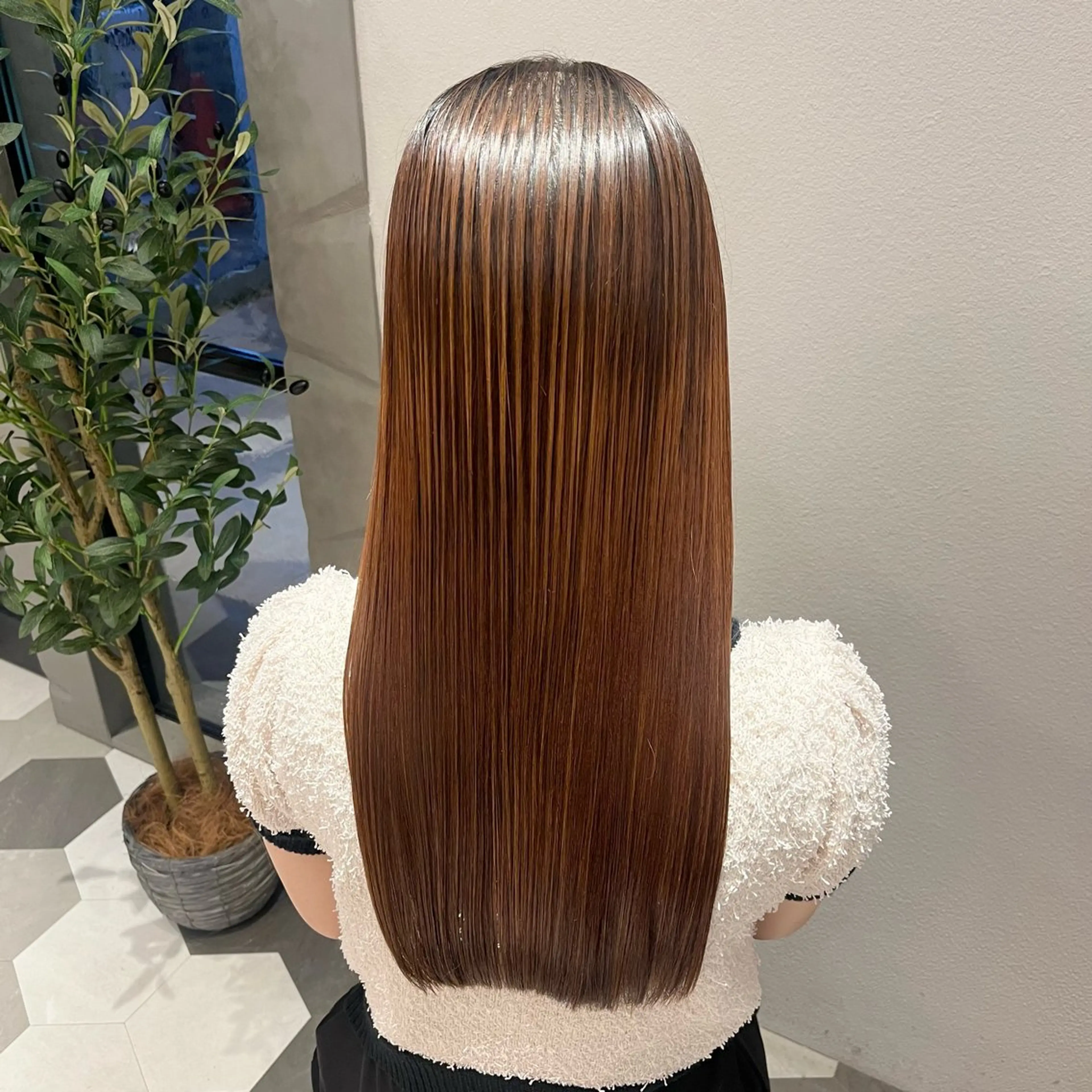 ロング 酸性ストレート 縮毛矯正 トリートメント 顔周り/ガーリー /ヘアメ/あつはのヘアスタイル