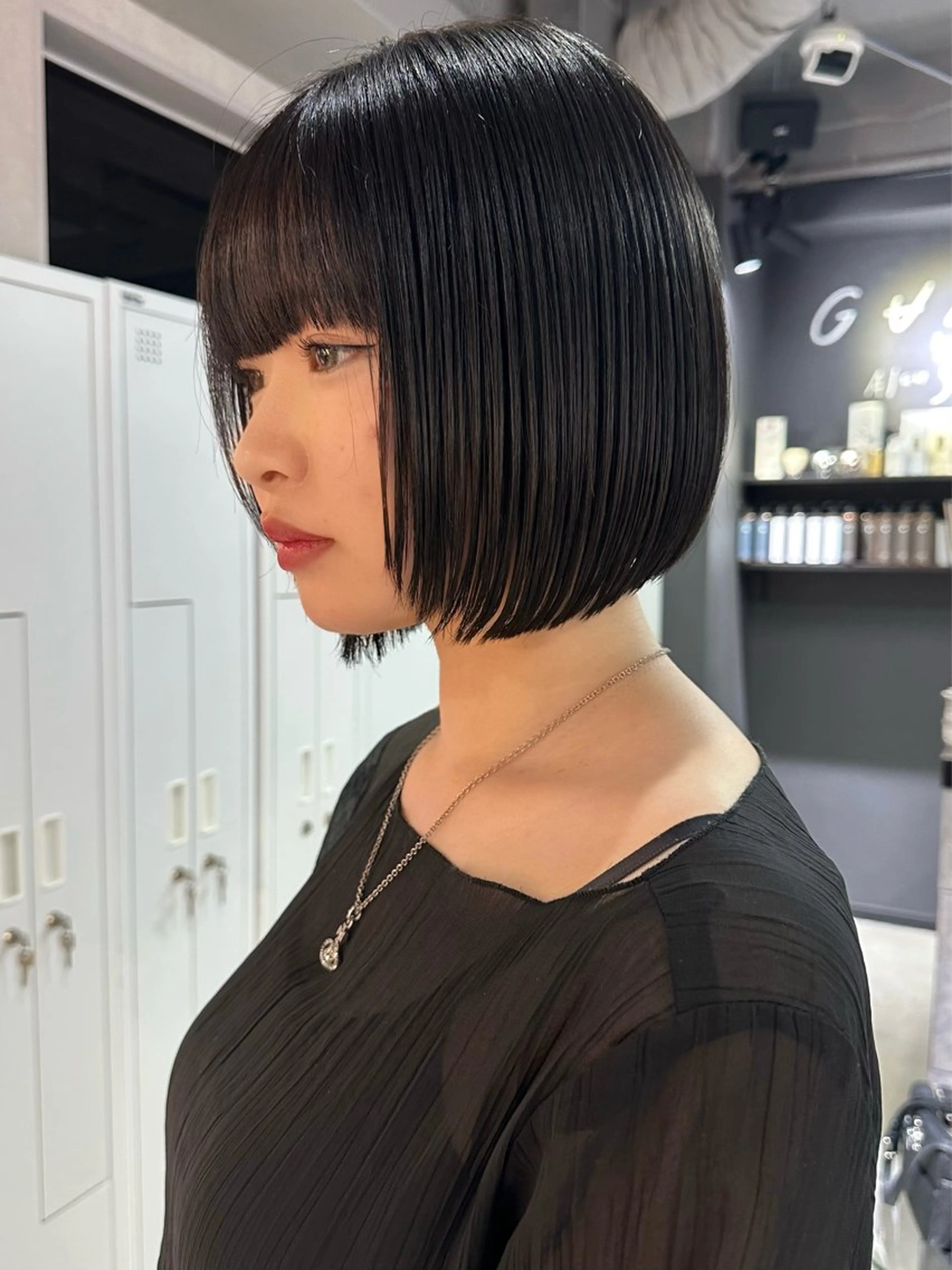 ショート カラー ボブ 髪質改善 縮毛矯正 カット ヘアカラー 縮毛矯正 トリートメント 縮毛矯正×ボブ職人 【圧倒的朝楽ボブ】のヘアスタイル