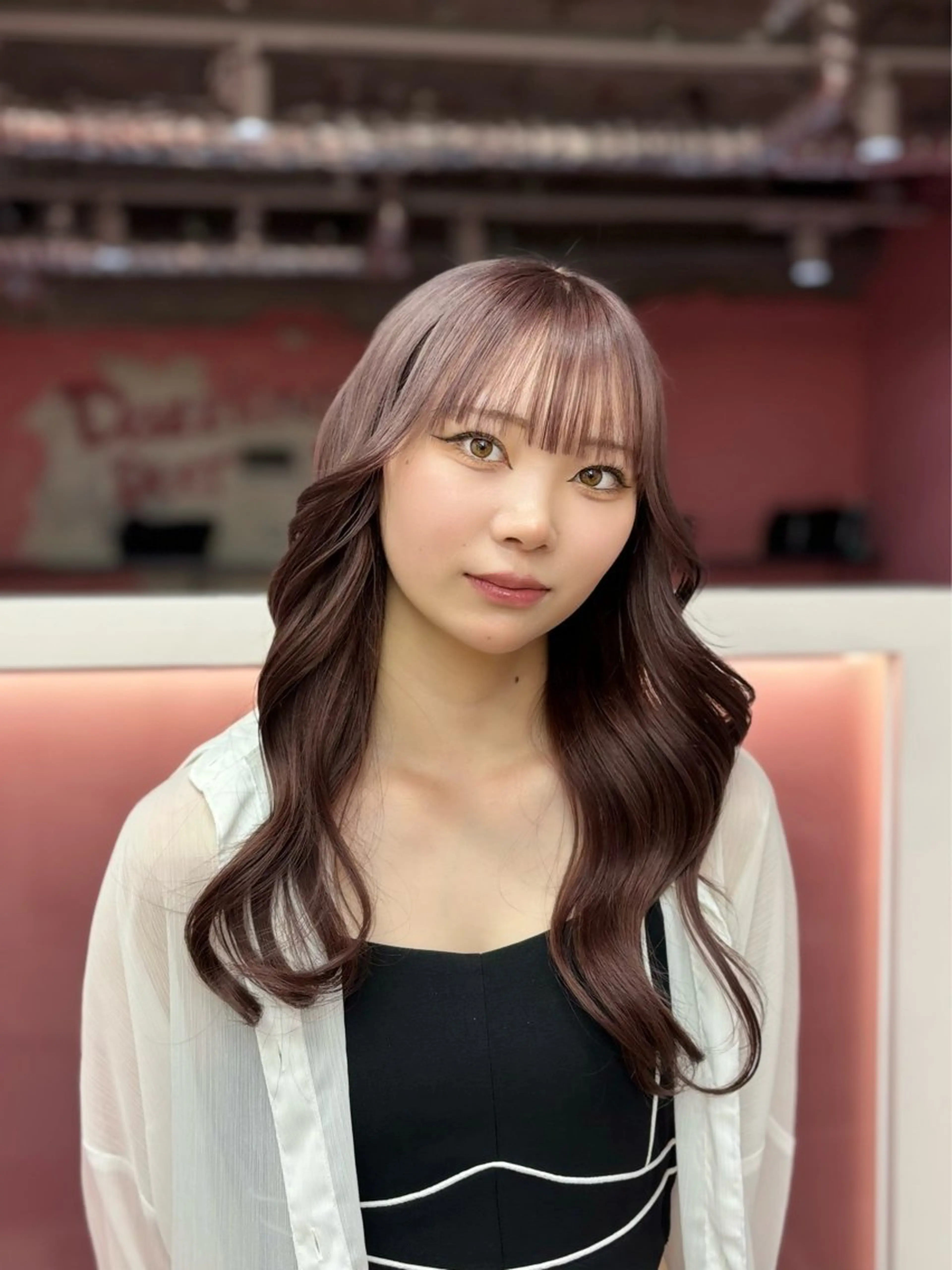 ロング カラー 田中麻鈴/ハイトーン /ミルクティーのヘアスタイル