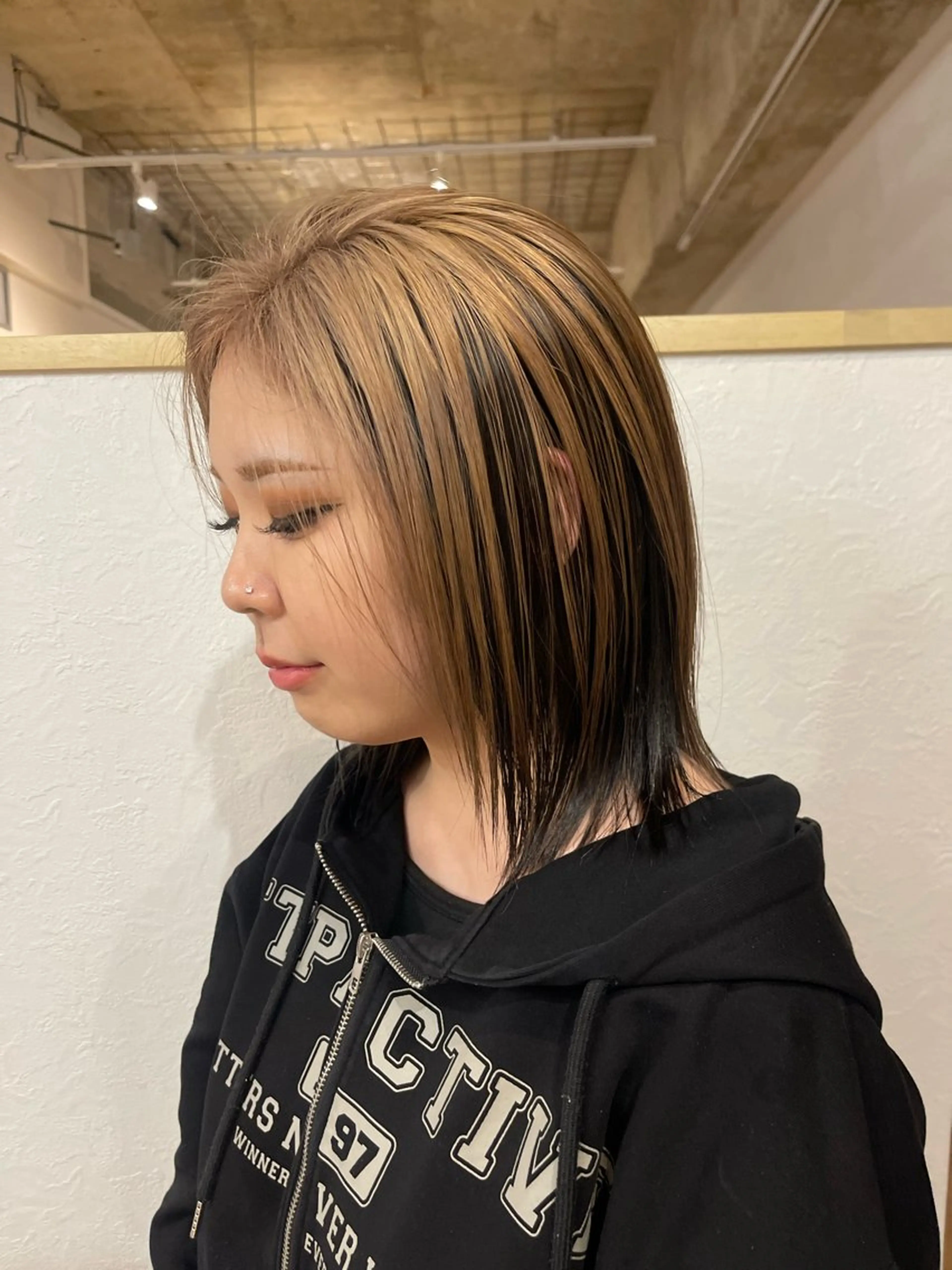 ミディアム ヘアカラー トリートメント maho/ブリーチ ミルクティー四条大宮のヘアスタイル