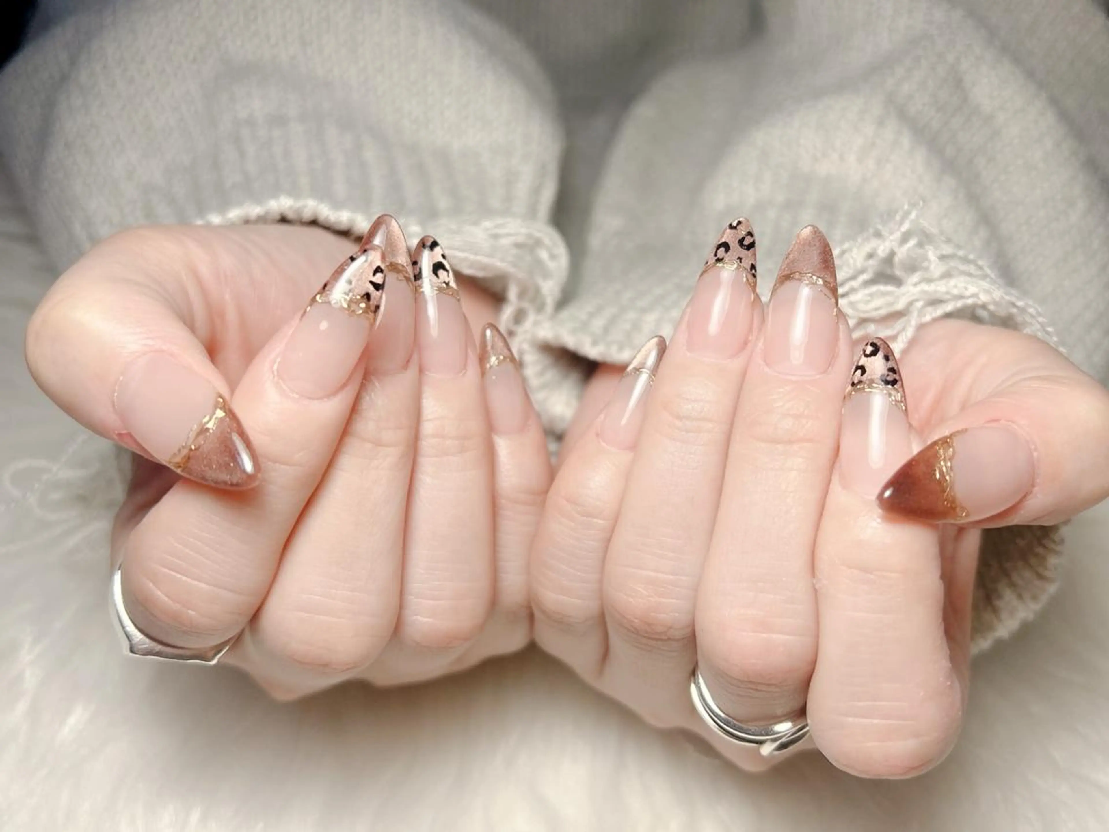 ネイル アートネイル フラワーネイル フレンチネイル グラデーション マグネットネイル MiKi Nai池袋 長さだし得意のネイルデザイン