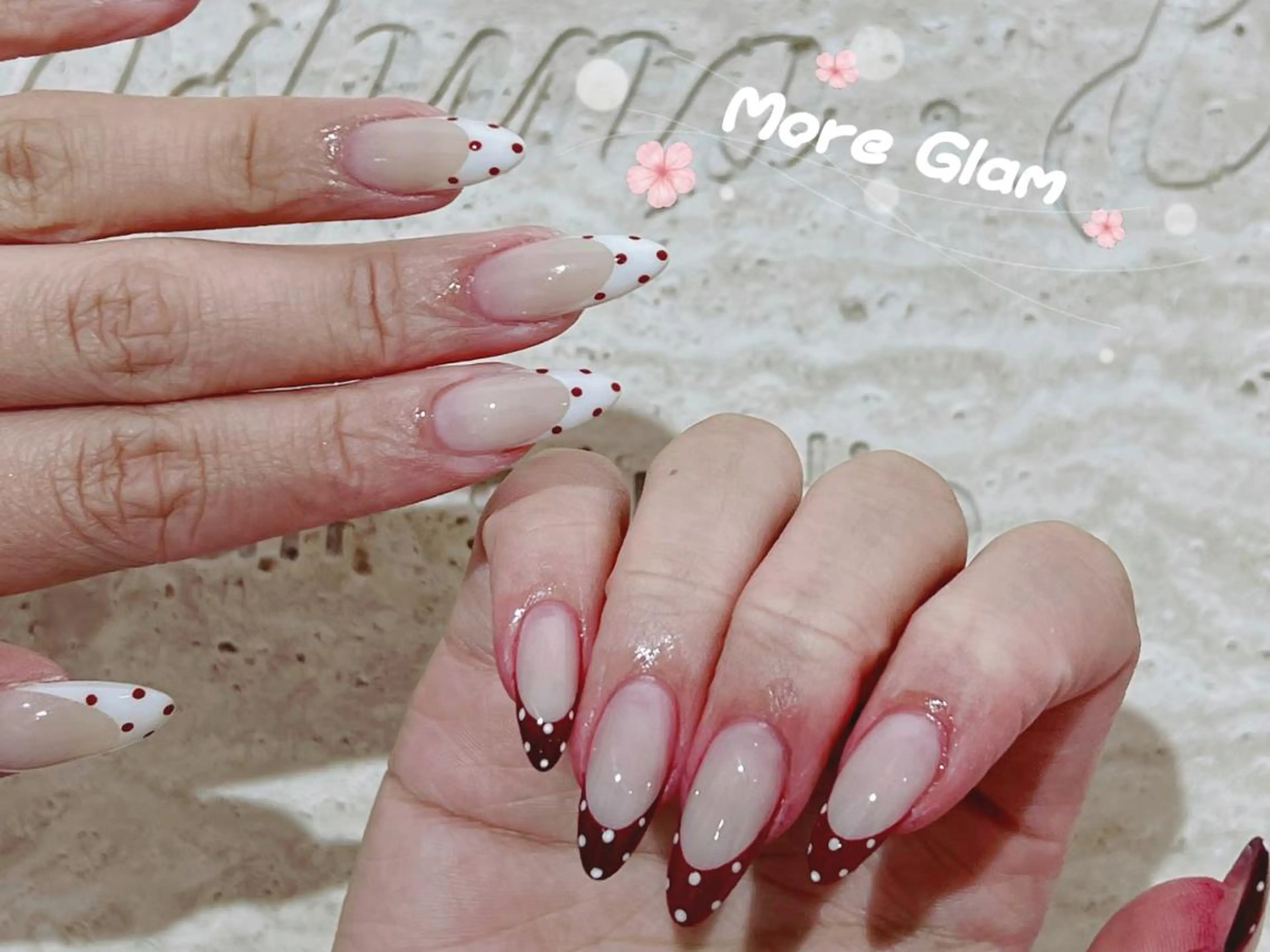 ネイル フットネイル フレンチネイル ジェルネイル ガラスフレンチ 韓国ネイル MoreGlam ネイルのネイルデザイン