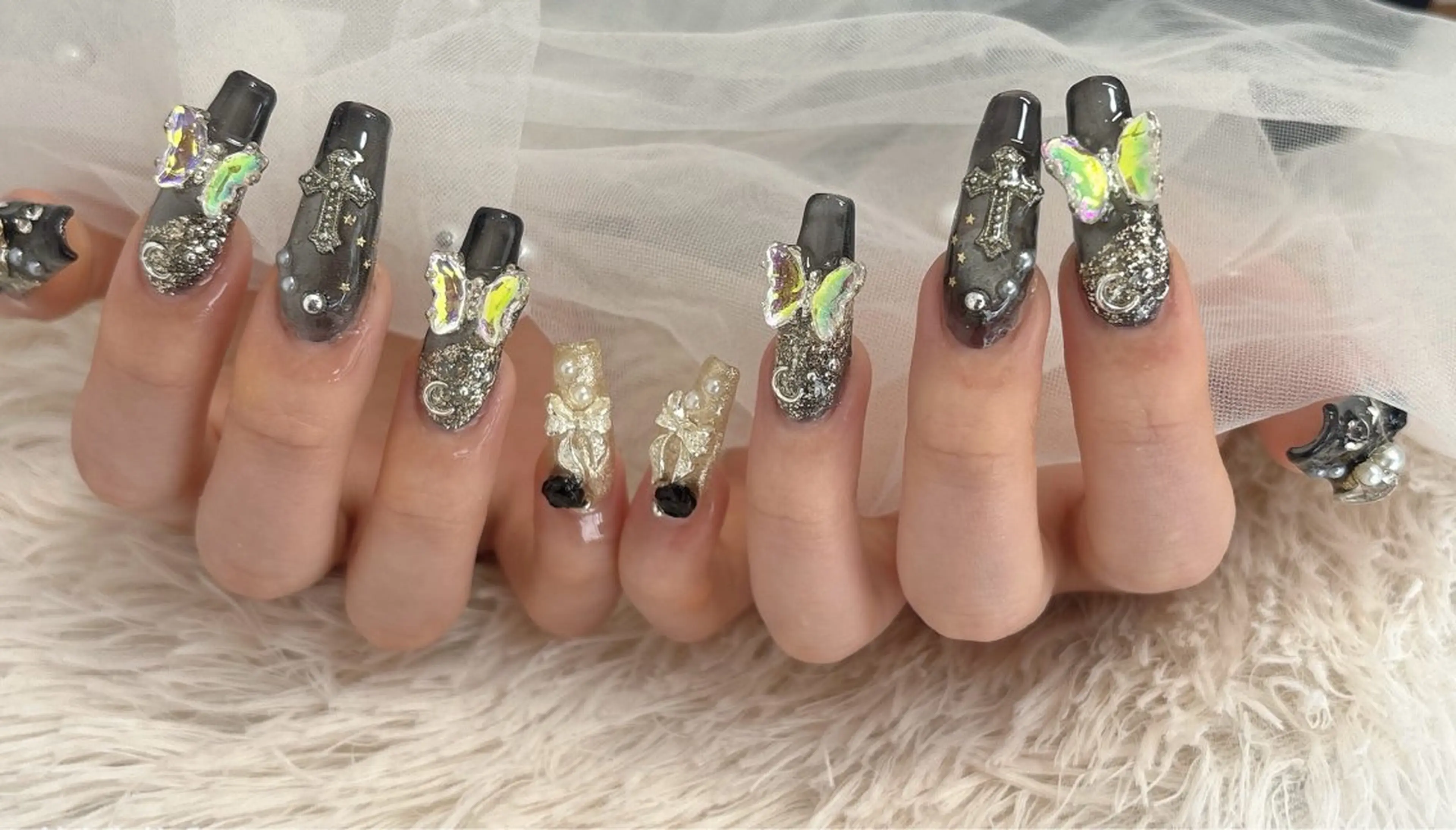 ネイル 成人式 ハンドネイル nail salon はるりのネイルデザイン
