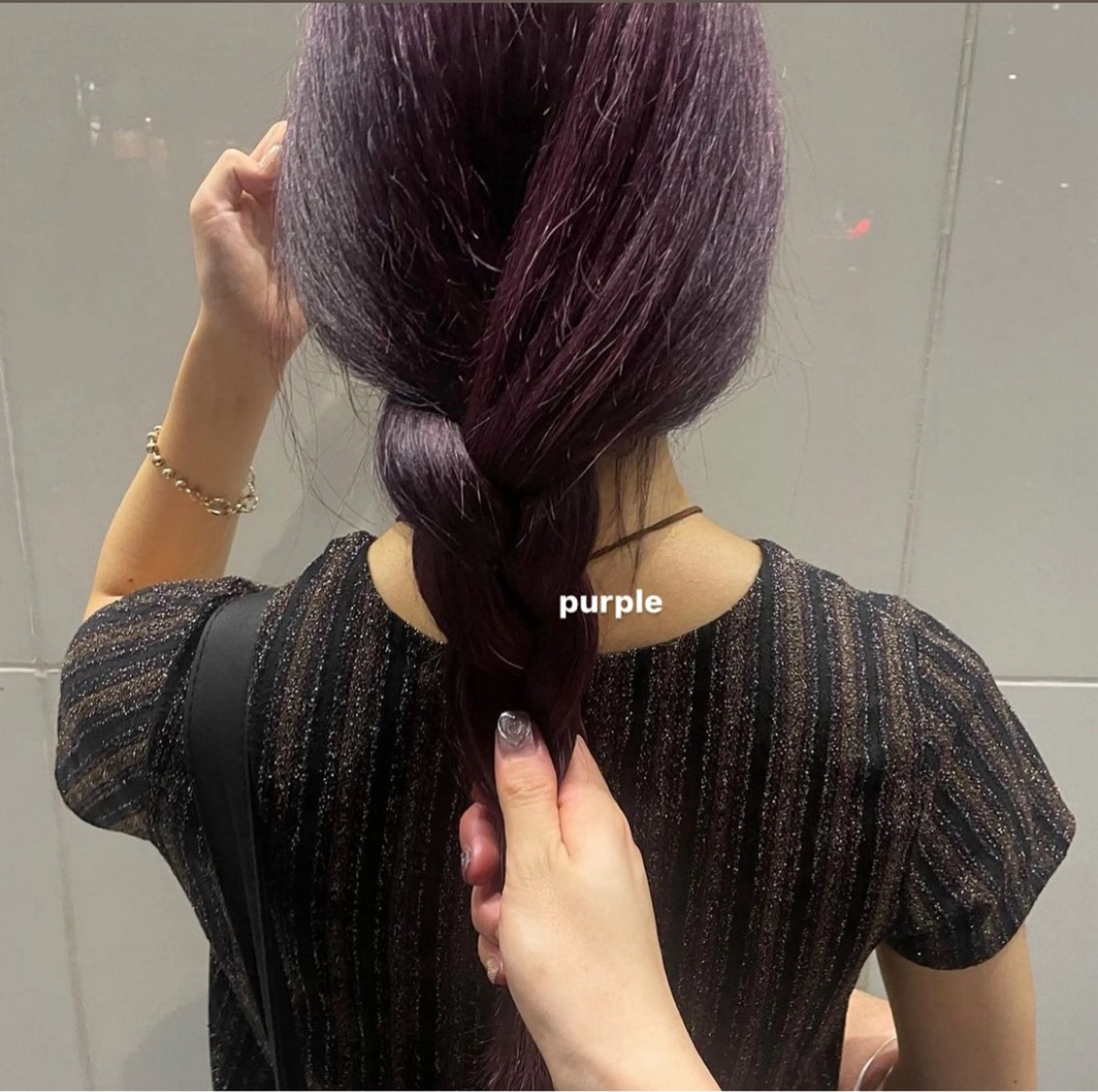 ロング カラー miyu / 透明感 オリーブ ラベンダーのヘアスタイル