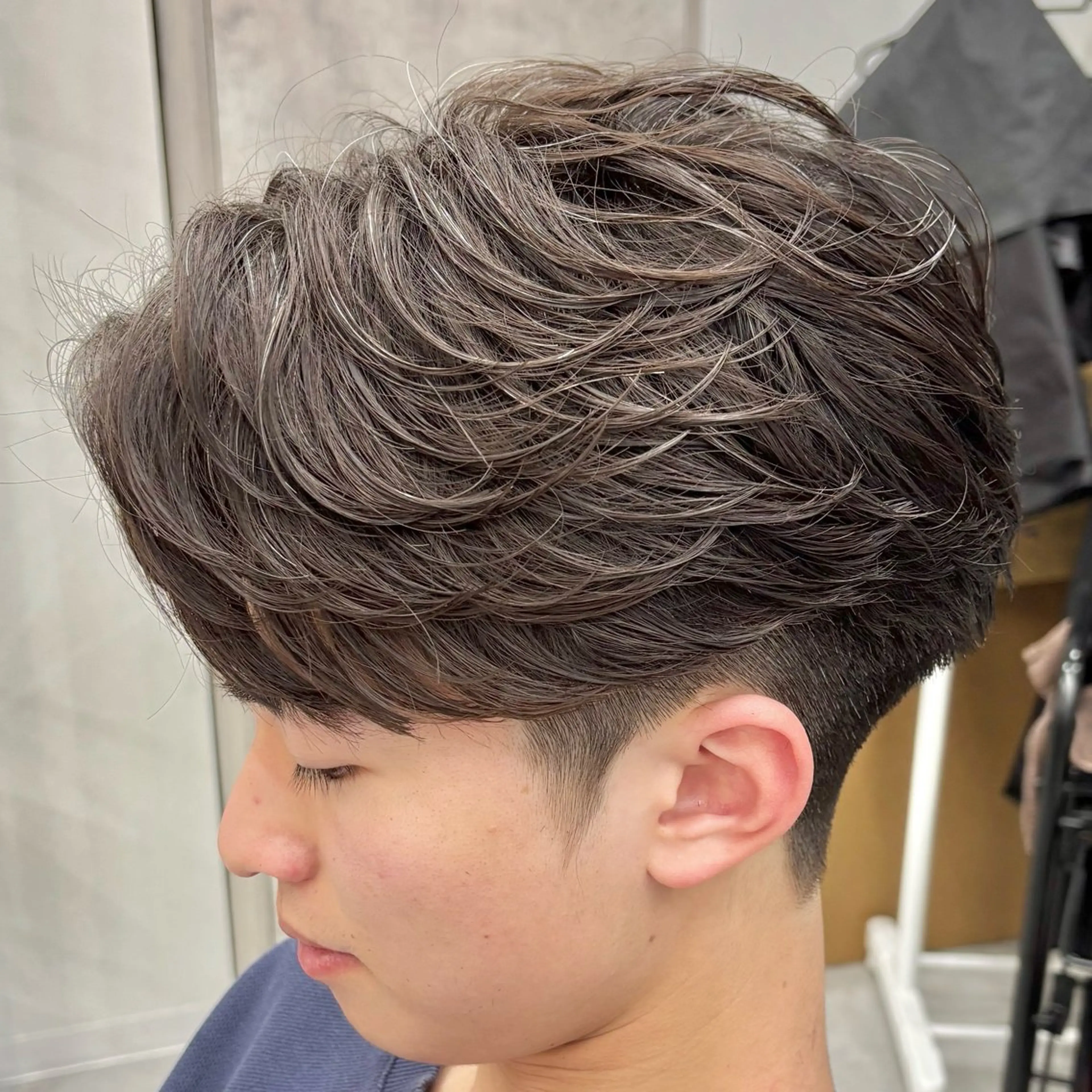 パーマ メンズ センターパート ニュアンスパーマ カット パーマ SOYON船橋店 西澤元気のヘアスタイル