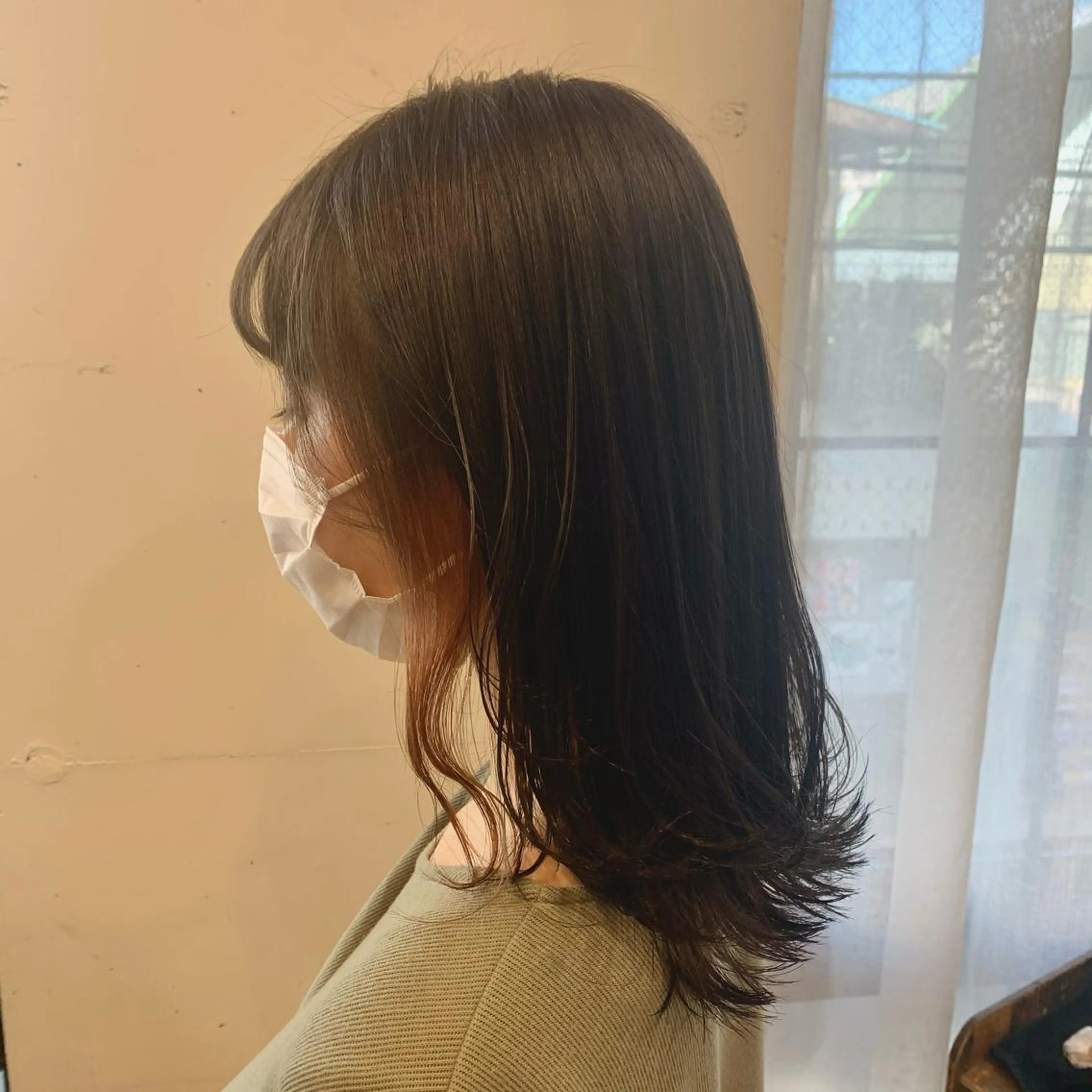 セミロング カラー まろやかカラー🤎 みなとまほのヘアスタイル
