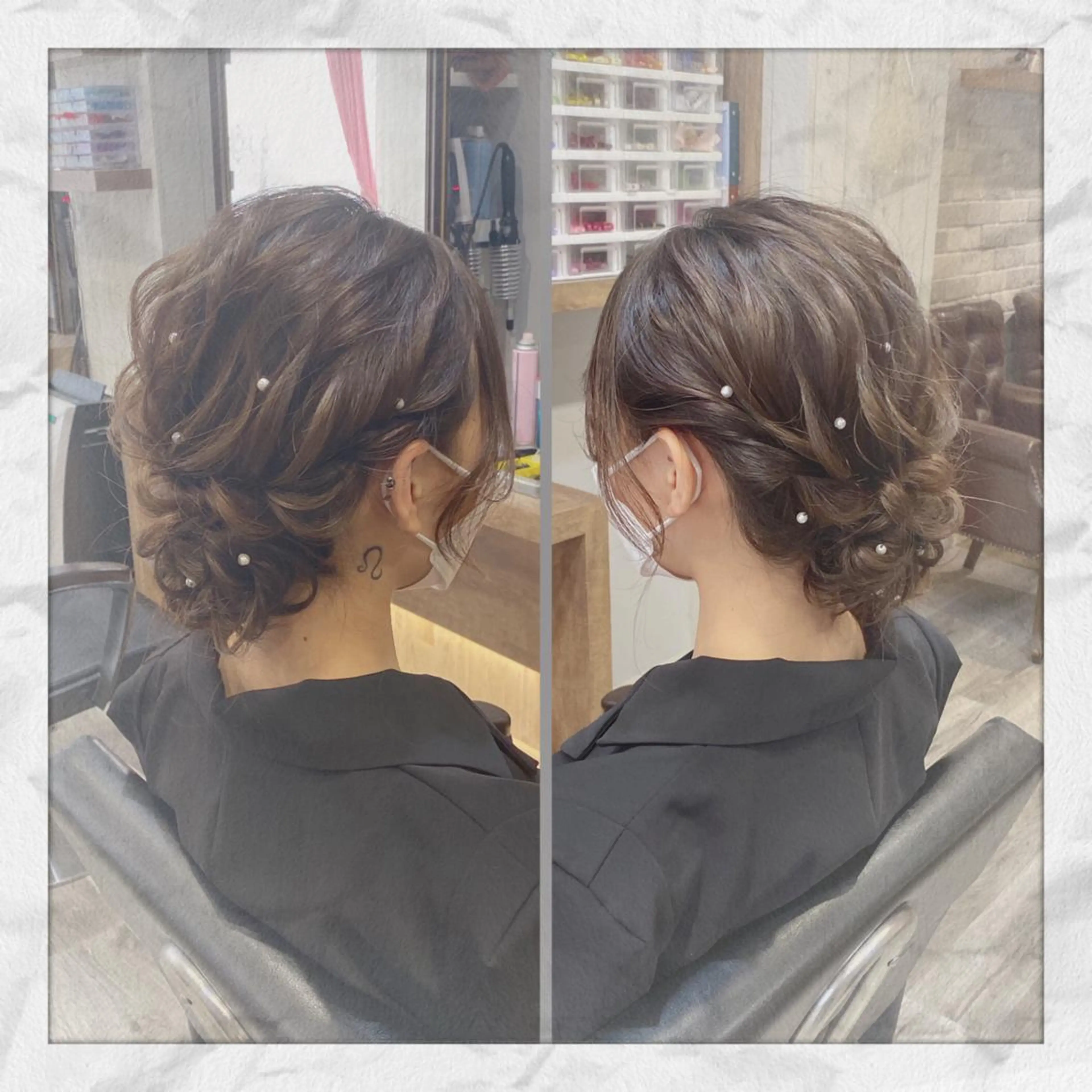 セミロング ヘアアレンジ ヘアセット ヘアセット/着付け 𓇼 まつもと𓇼のヘアスタイル