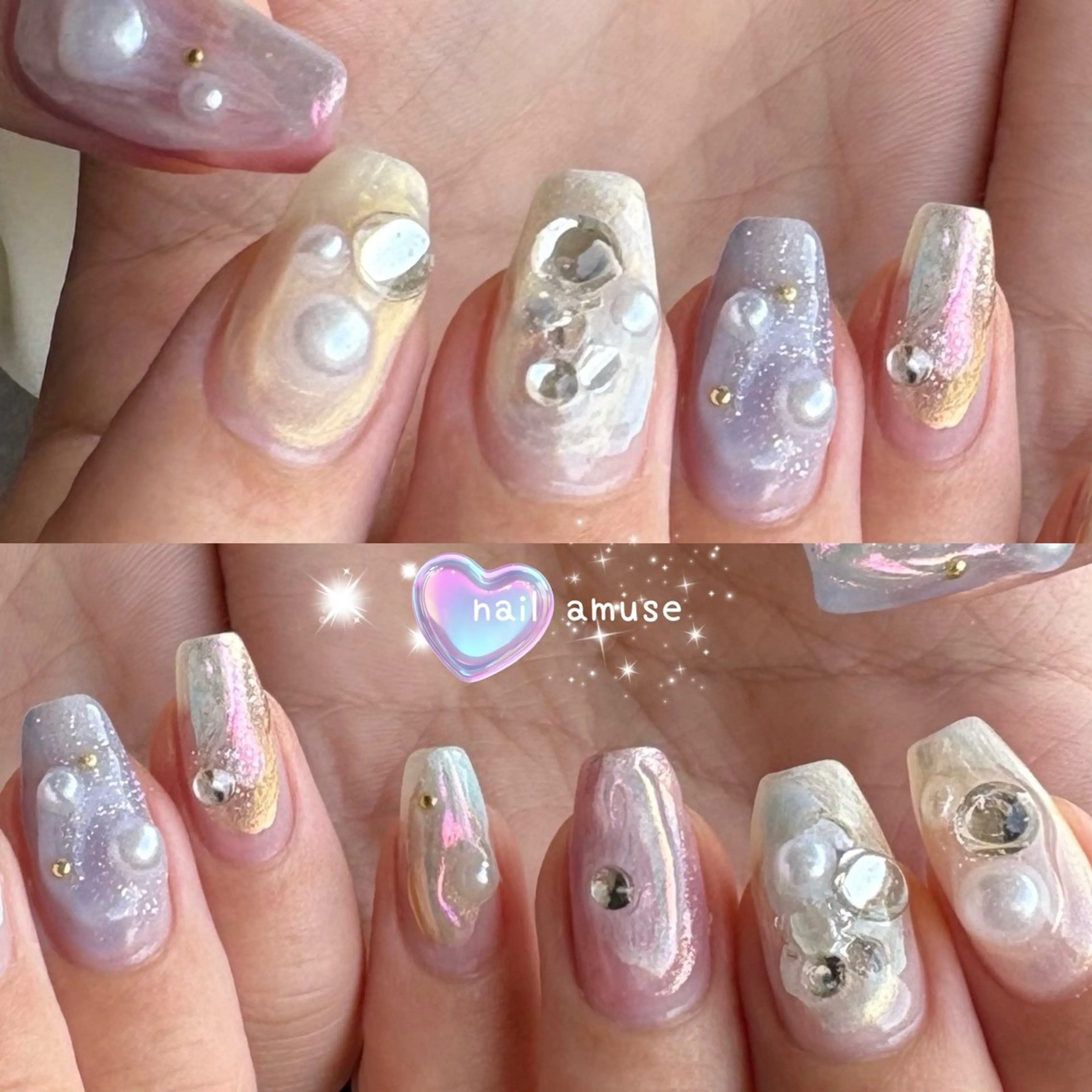 ネイル 韓国ネイル マグネットネイル 持ち込み ニュアンスネイル オフィスネイル ハンドネイル amuse ニュアンス/個性派のネイルデザイン